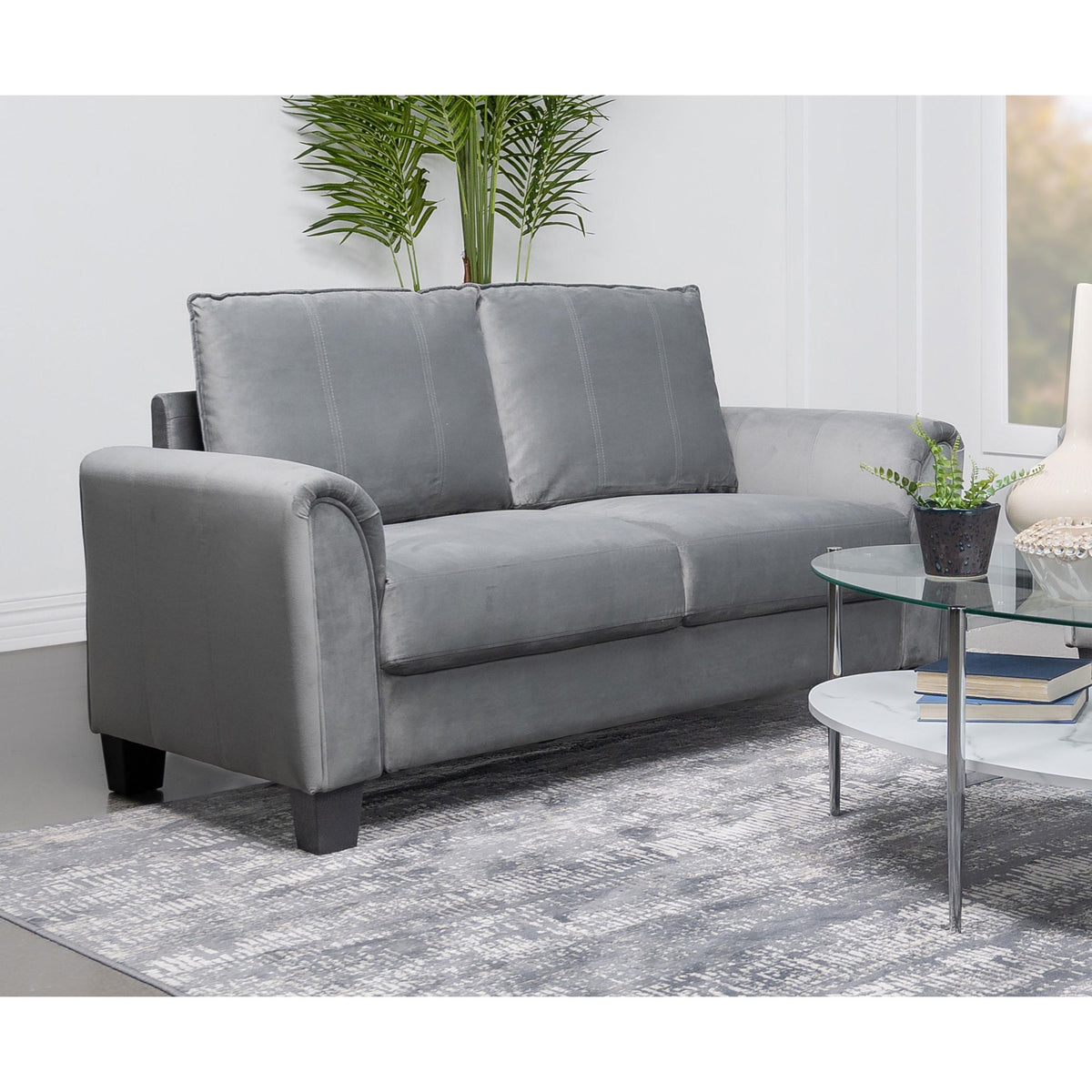 Davis Stationary Fabric Loveseat 509635