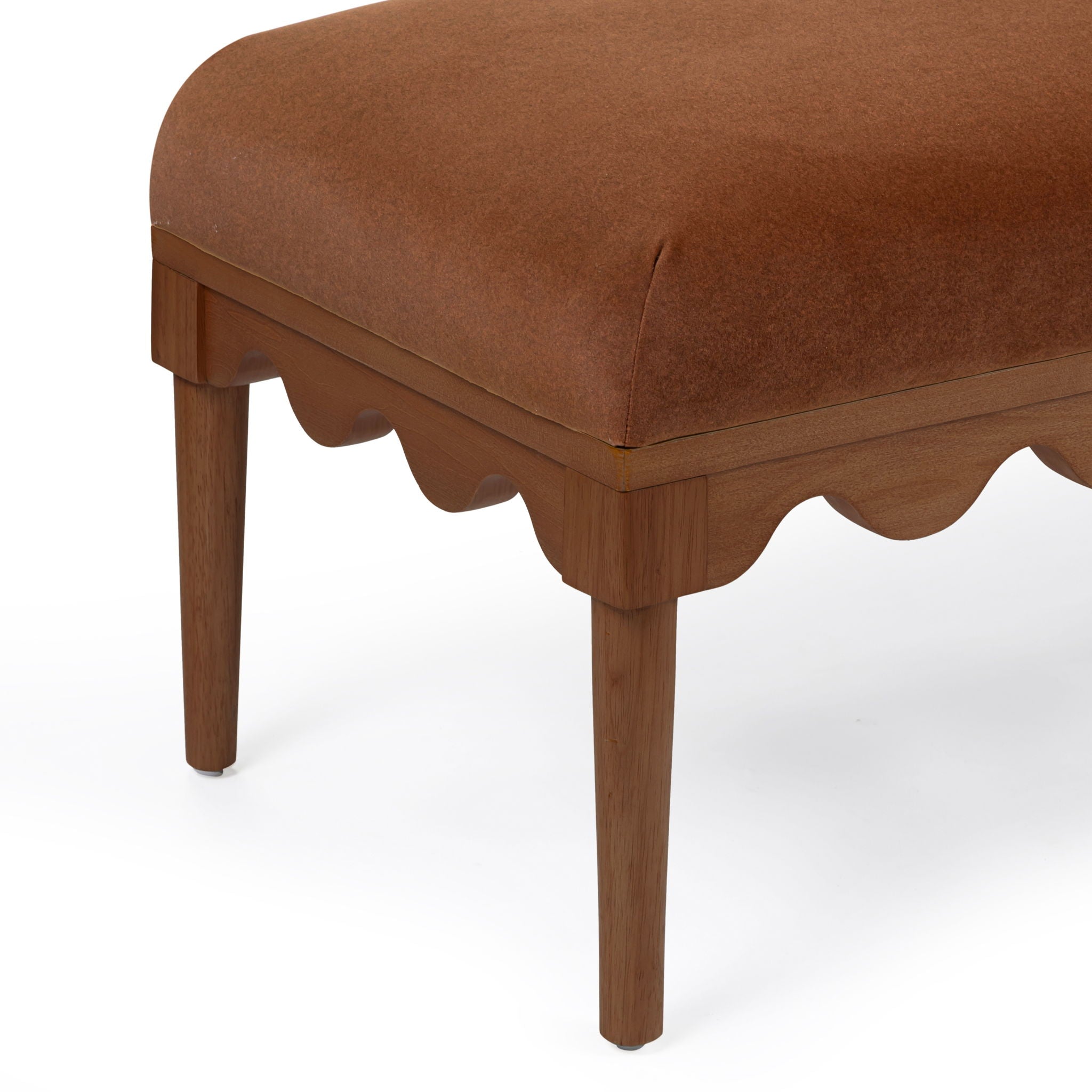 Oodle - Vegan Mohair Bench, Walnut Legs