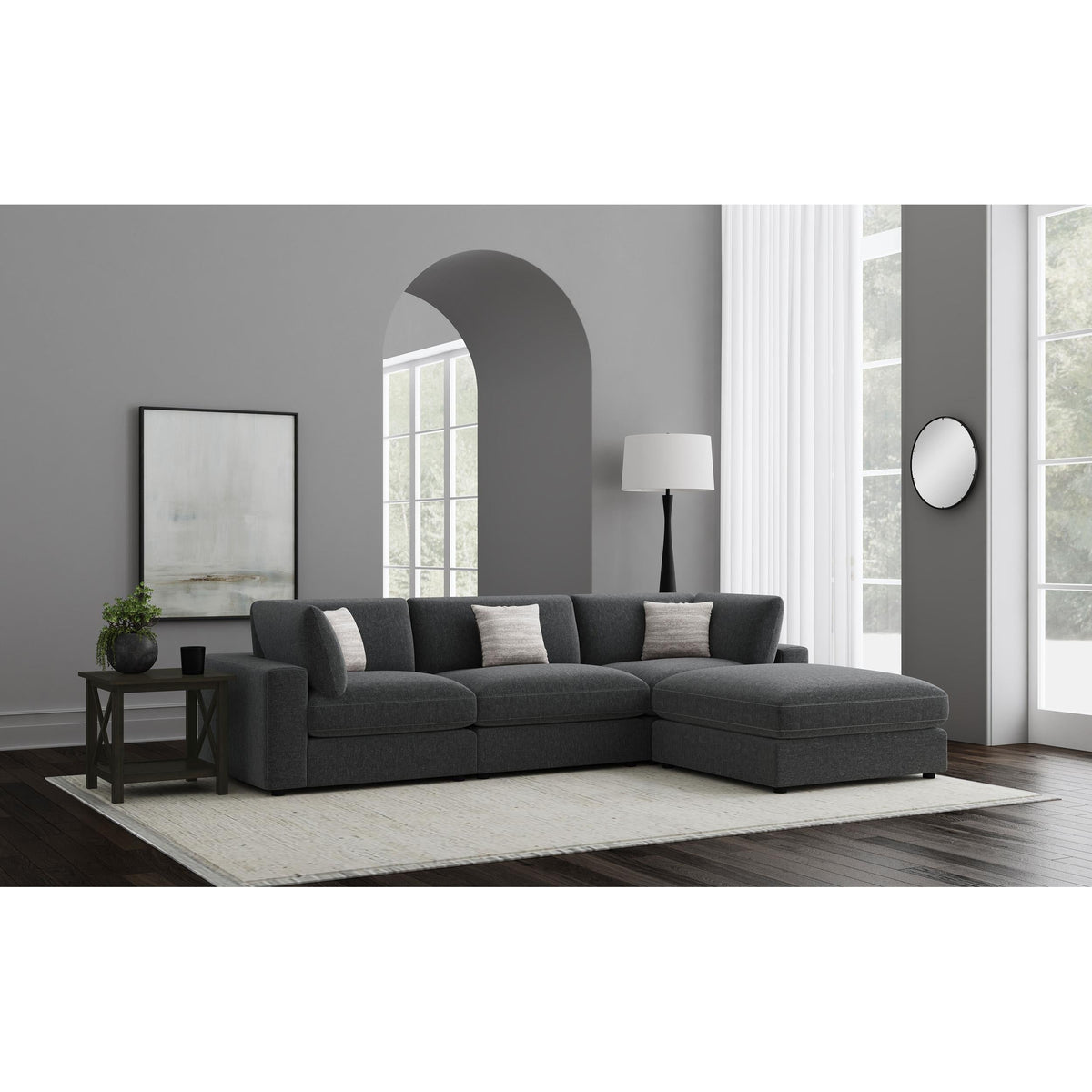 Serene Fabric 4 pc Sectional 551324-SETB