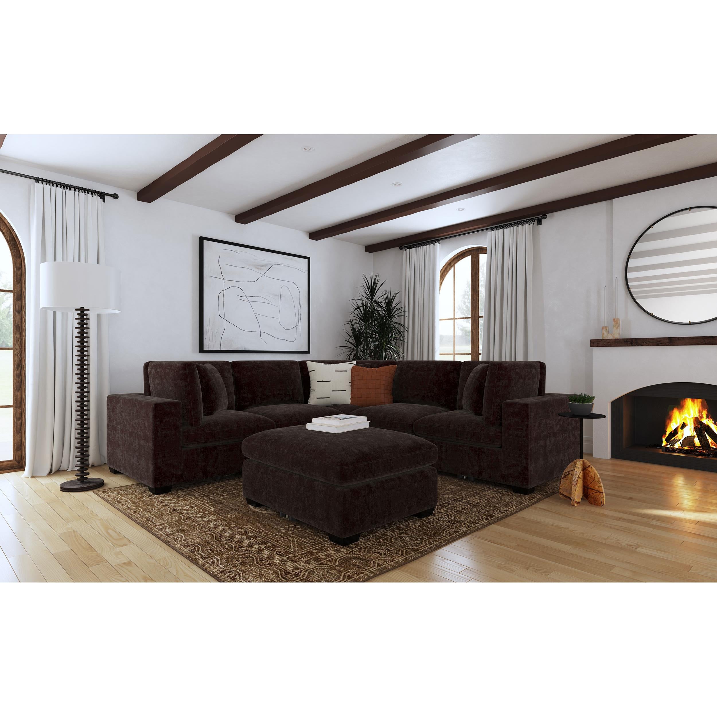 Diamond Modern Furniture COA Lakeview Fabric 5 pc Sectional 551464-SETA IMAGE 5