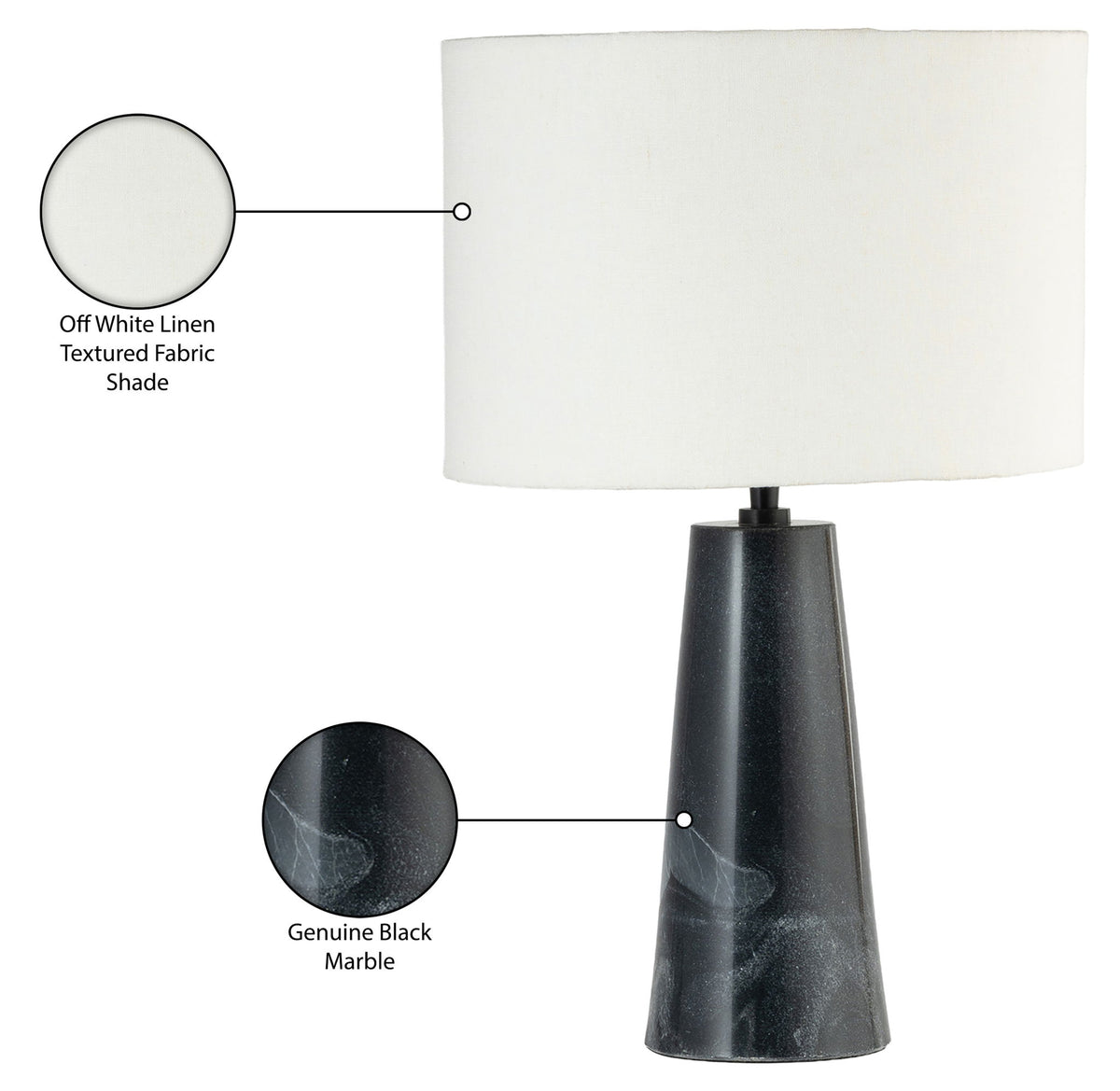 Dolomia - Base And Linen Textured Fabric Shade Table Lamp