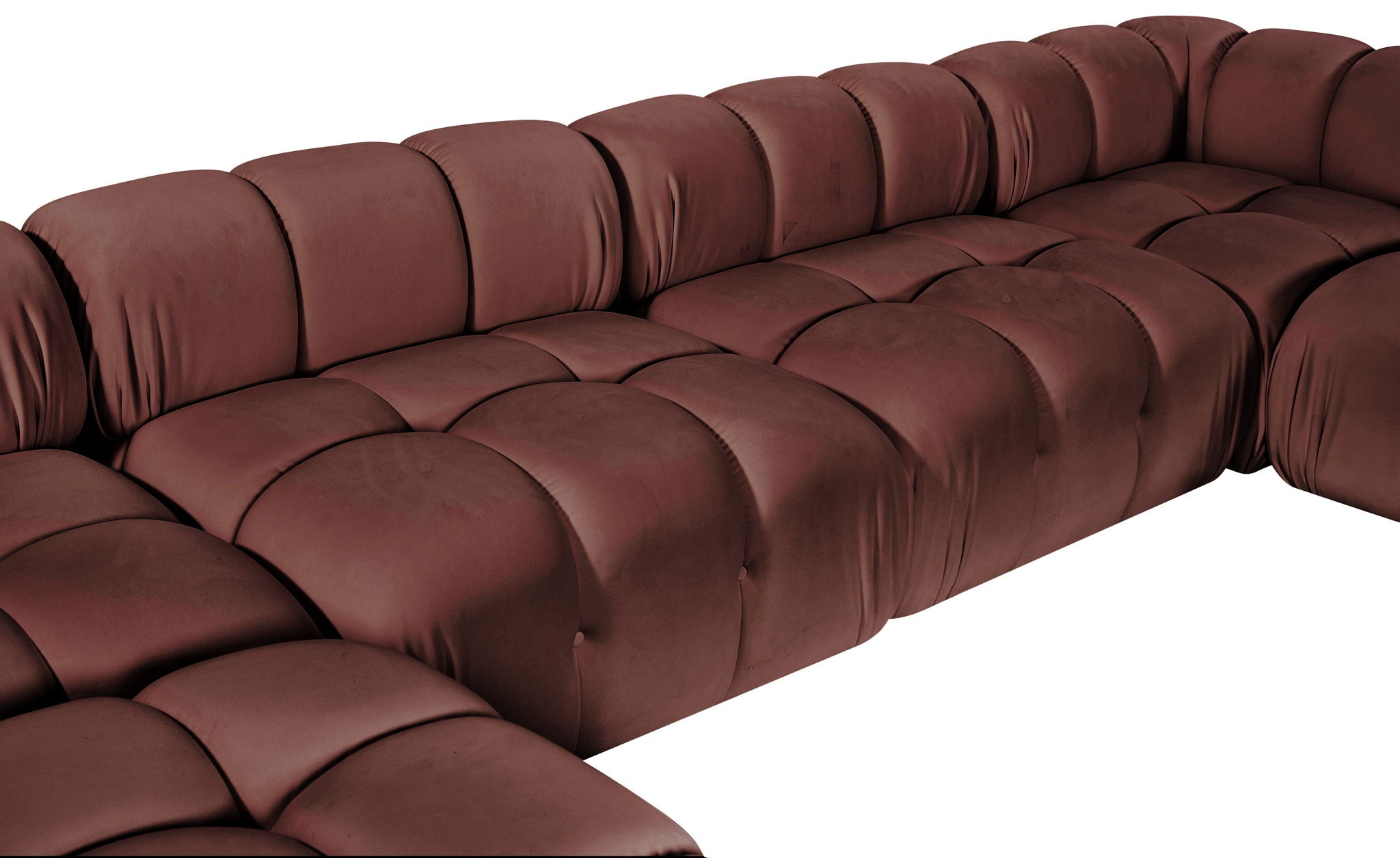 Orin - U-Shaped Velvet 6 Piece Modular Sectional