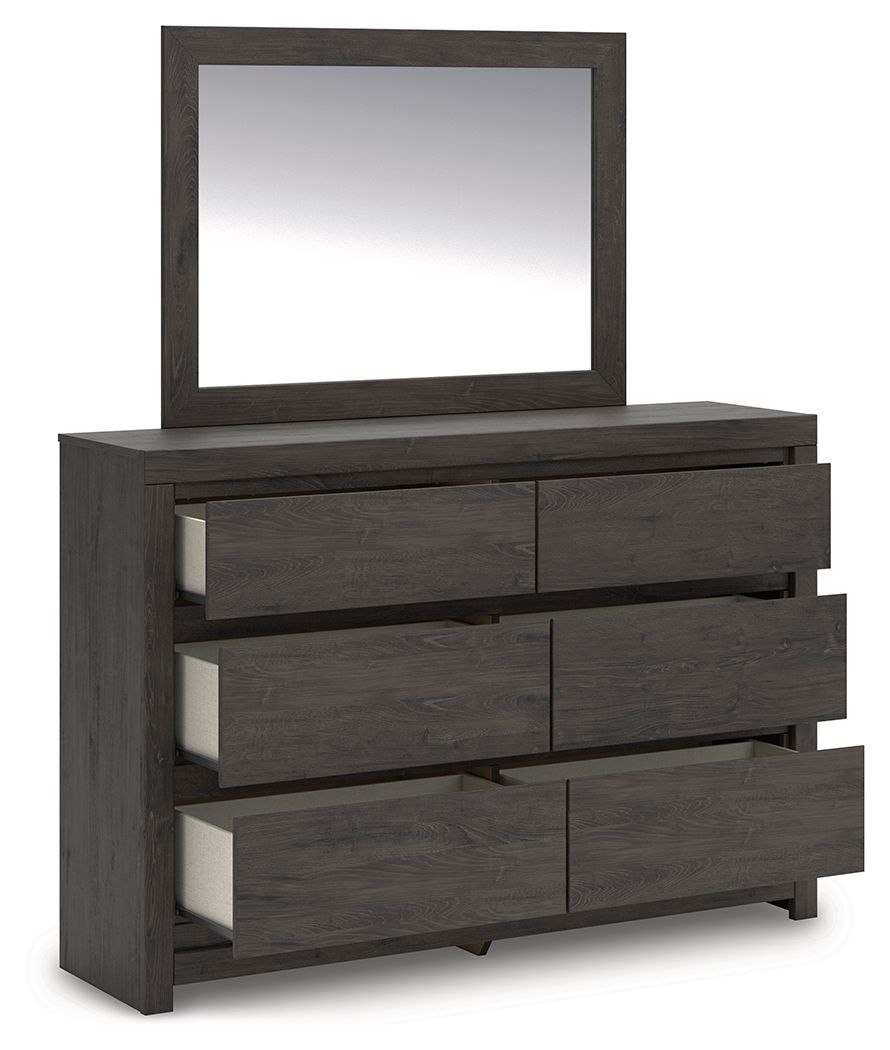 Fraluna - Dresser And Mirror - Charcoal