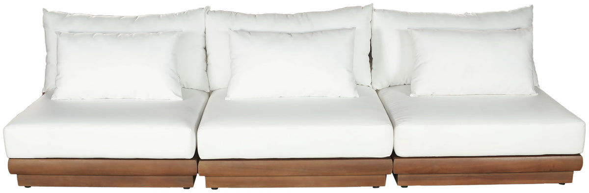 Mirella - 3 Piece Water Resistant Fabric Upholstered Outdoor Patio Modular Sofa