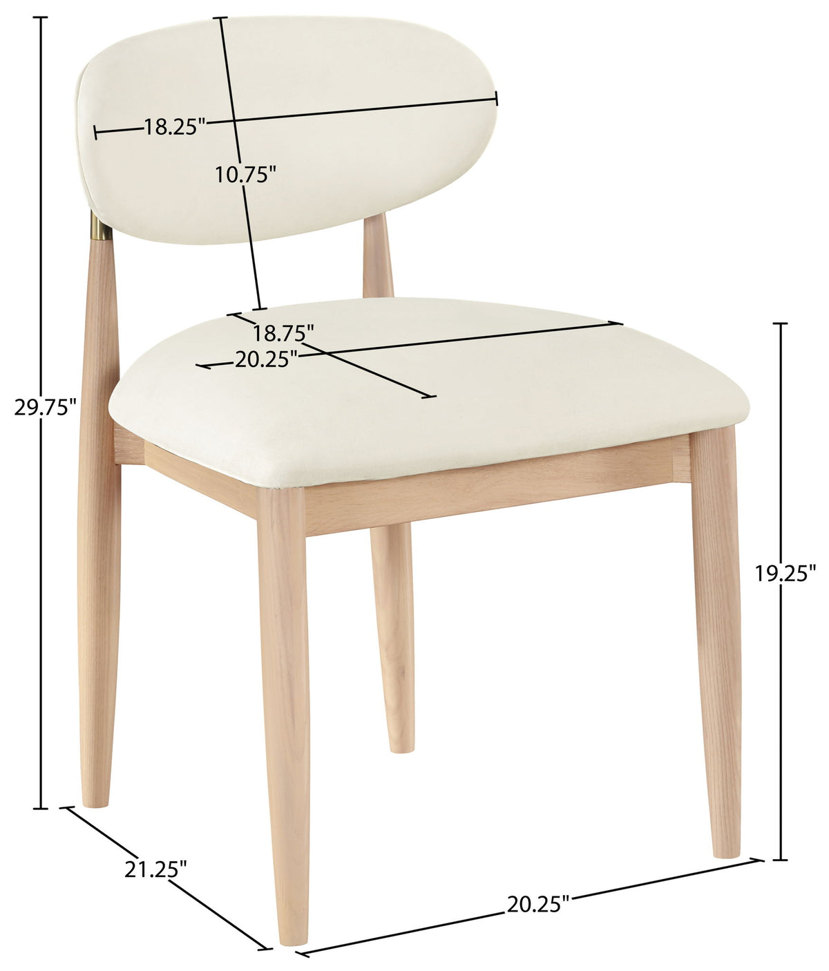Riccio - Faux Leather Dining Side Chair (Set of 2) - Natural Frame