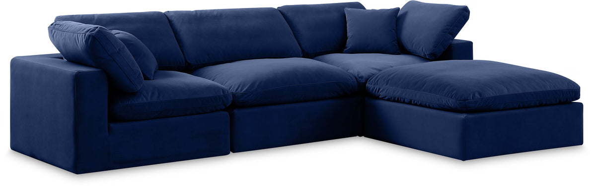 Comfy - 4 Piece Velvet Modular Sectional With Chaise