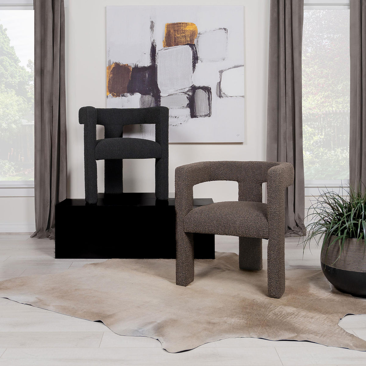 Petra Stationary Fabric Accent Chair 902882