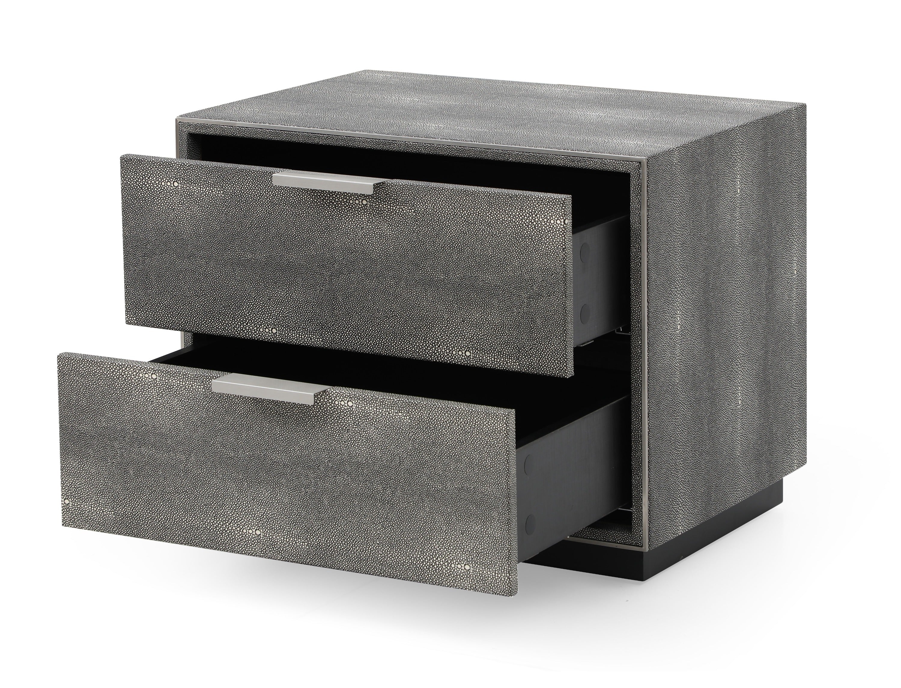 Modrest Dynasty - Modern Shagreen Two Drawer Nightstand
