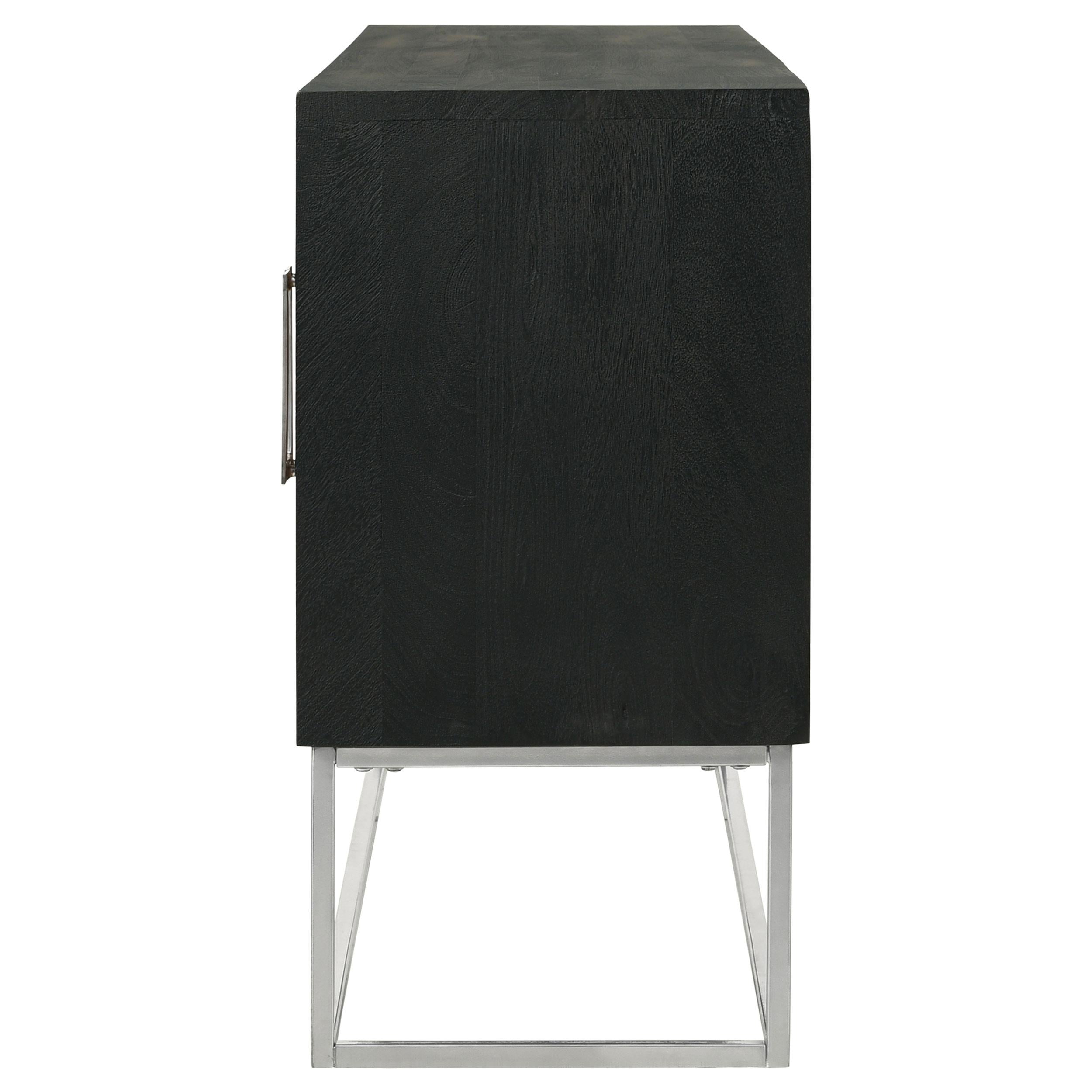 Coaster Furniture Borman 950331 4-Door Wooden Accent Cabinet - Walnut/Black IMAGE 6