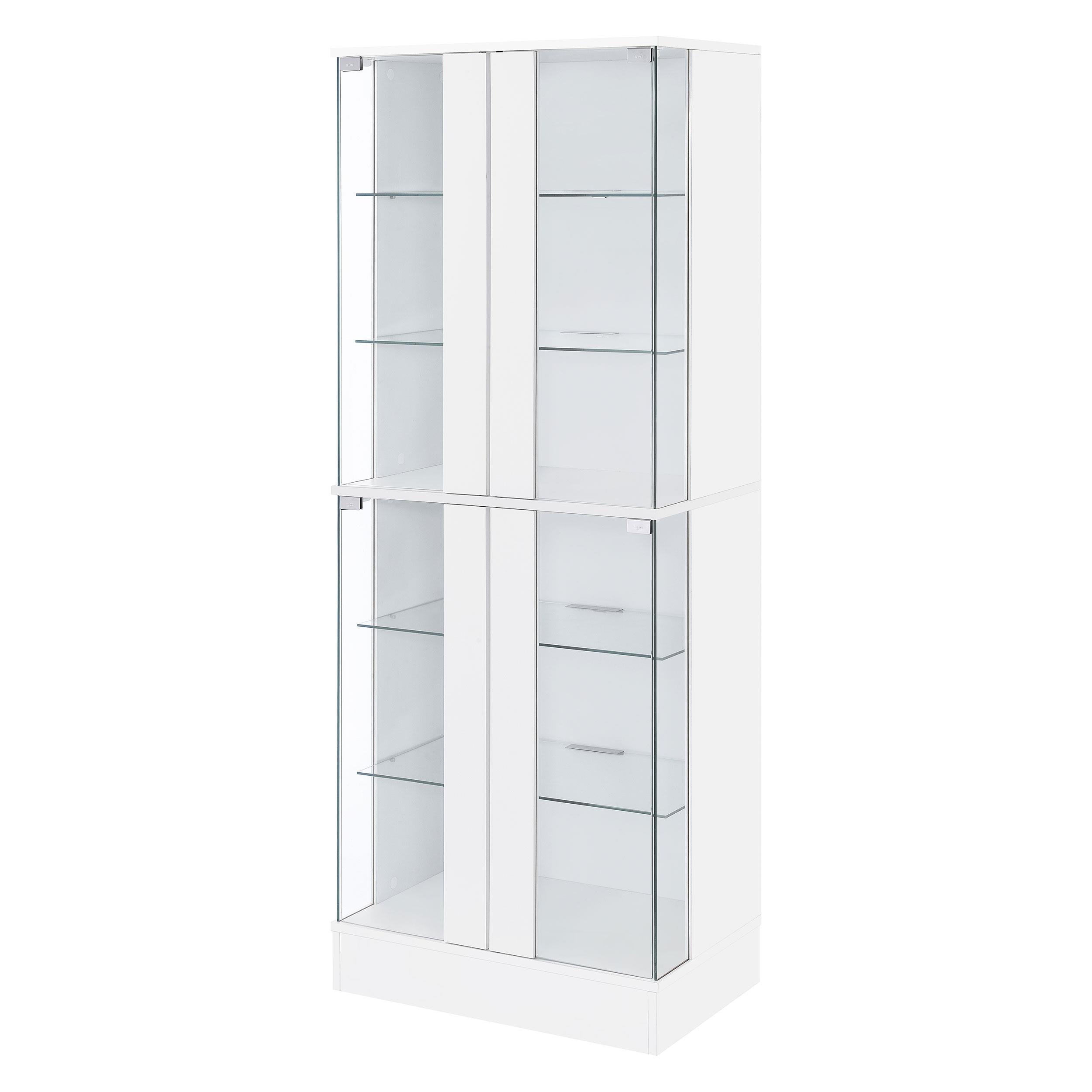 Coaster Furniture Cabra 950397 Display Case Curio Cabinet with Glass Shelves and LED Lighting - White High Gloss IMAGE 5