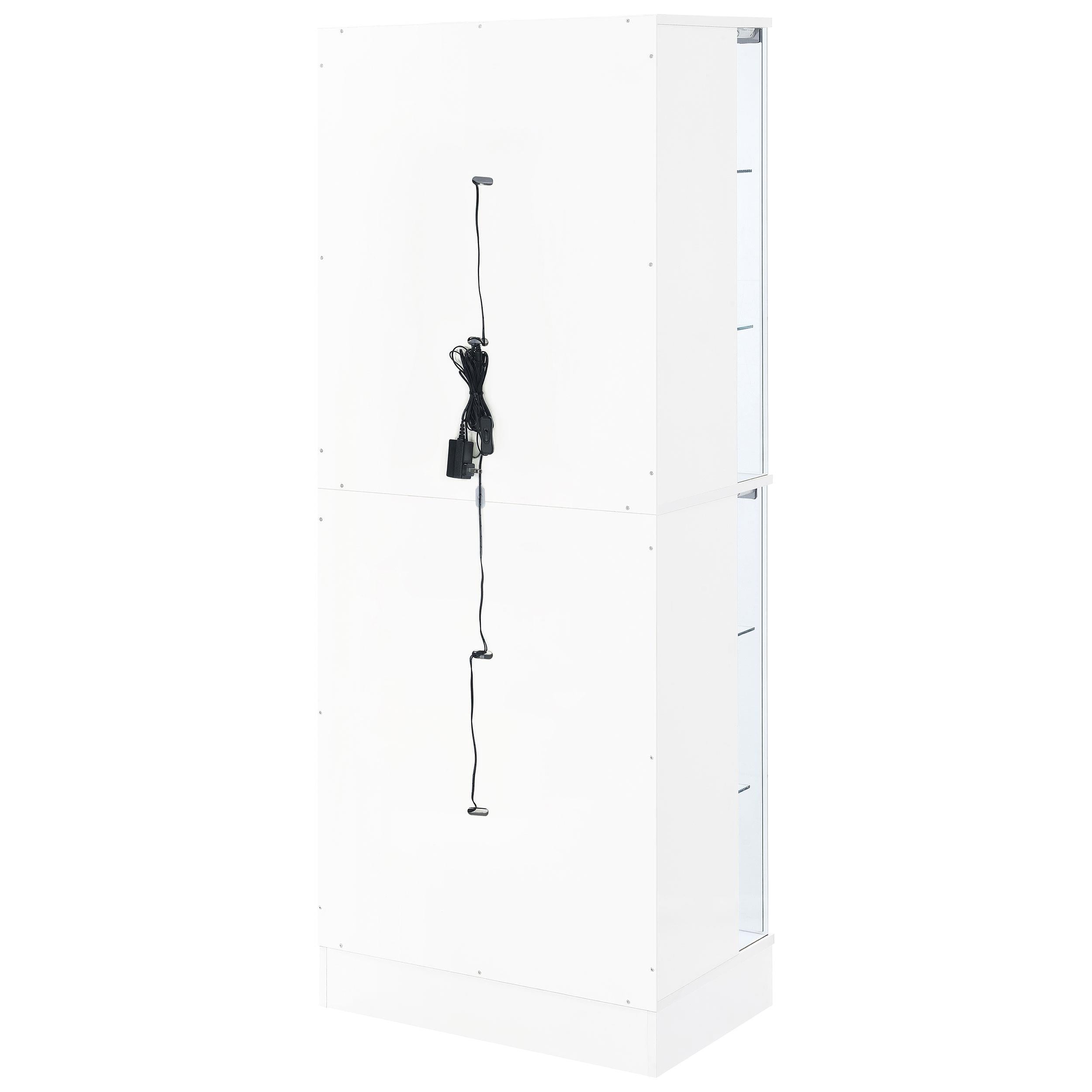 Coaster Furniture Cabra 950397 Display Case Curio Cabinet with Glass Shelves and LED Lighting - White High Gloss IMAGE 9