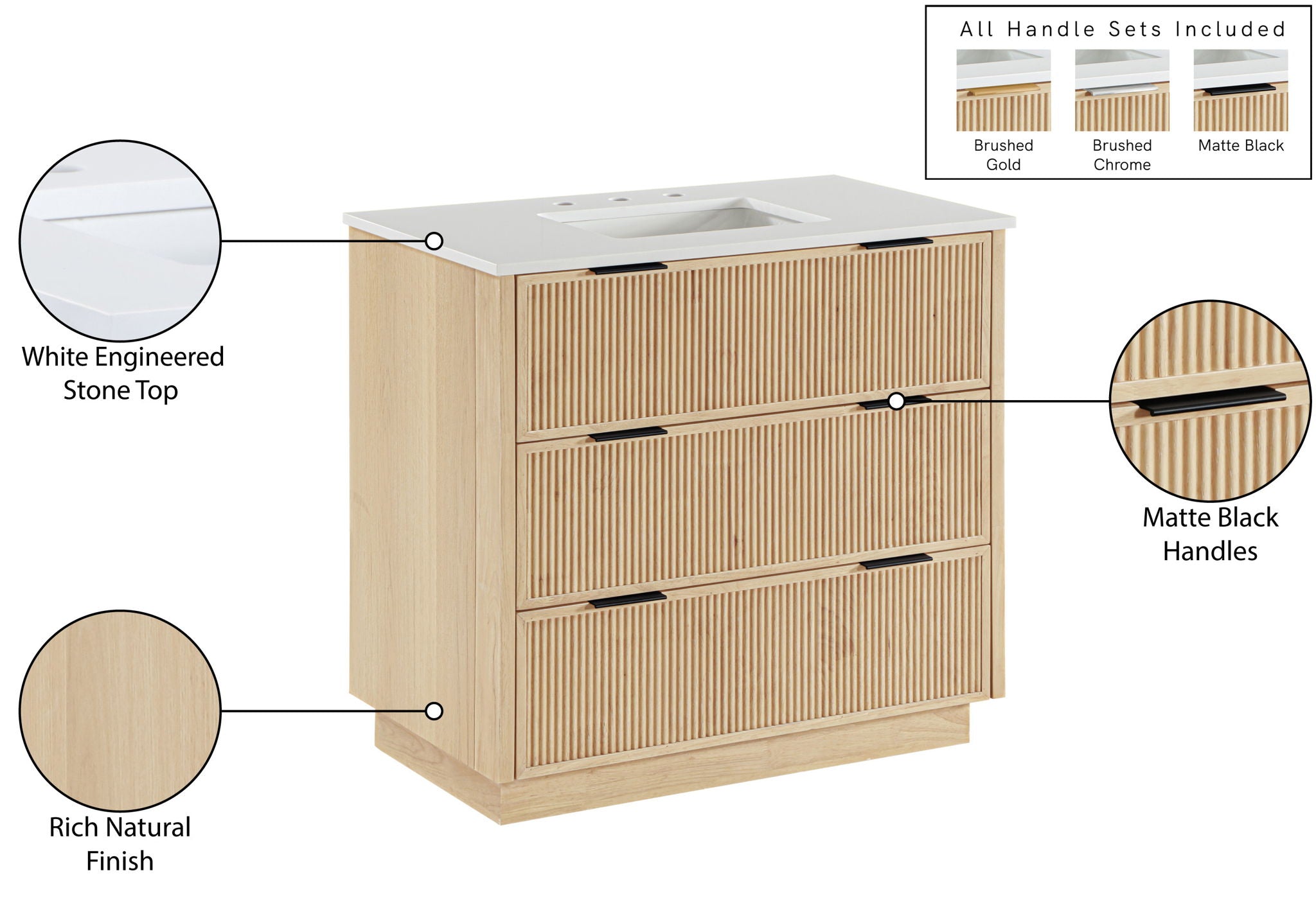 Willard - Engineered Stone And Solid Wood Bathroom Vanity