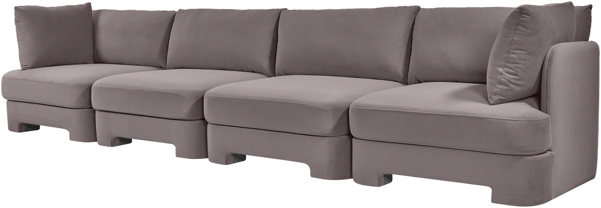 Hammond - Velvet Performance Fabric Upholstered 4 Piece Sofa