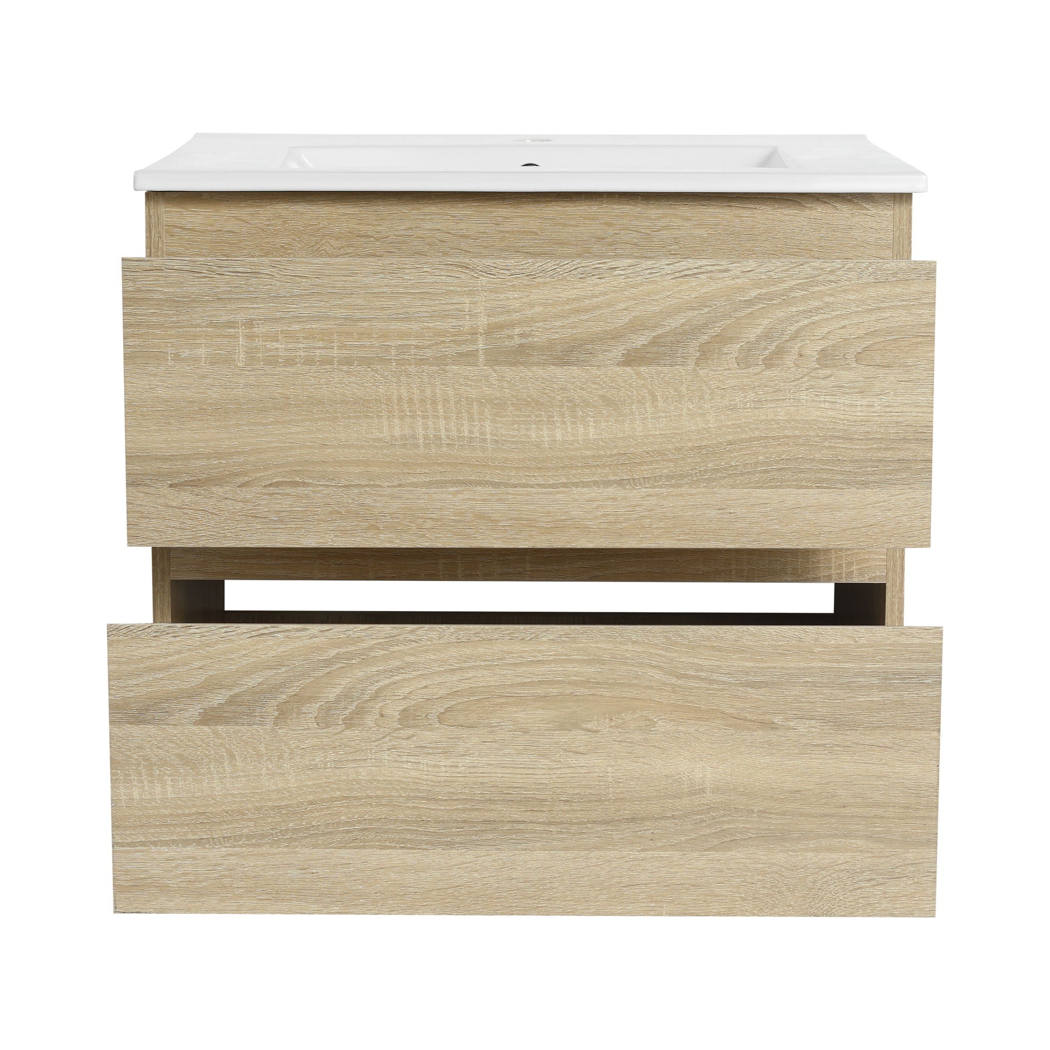 Wall Mounted Bathroom Vanity & Sink, 2 Soft Close Drawers