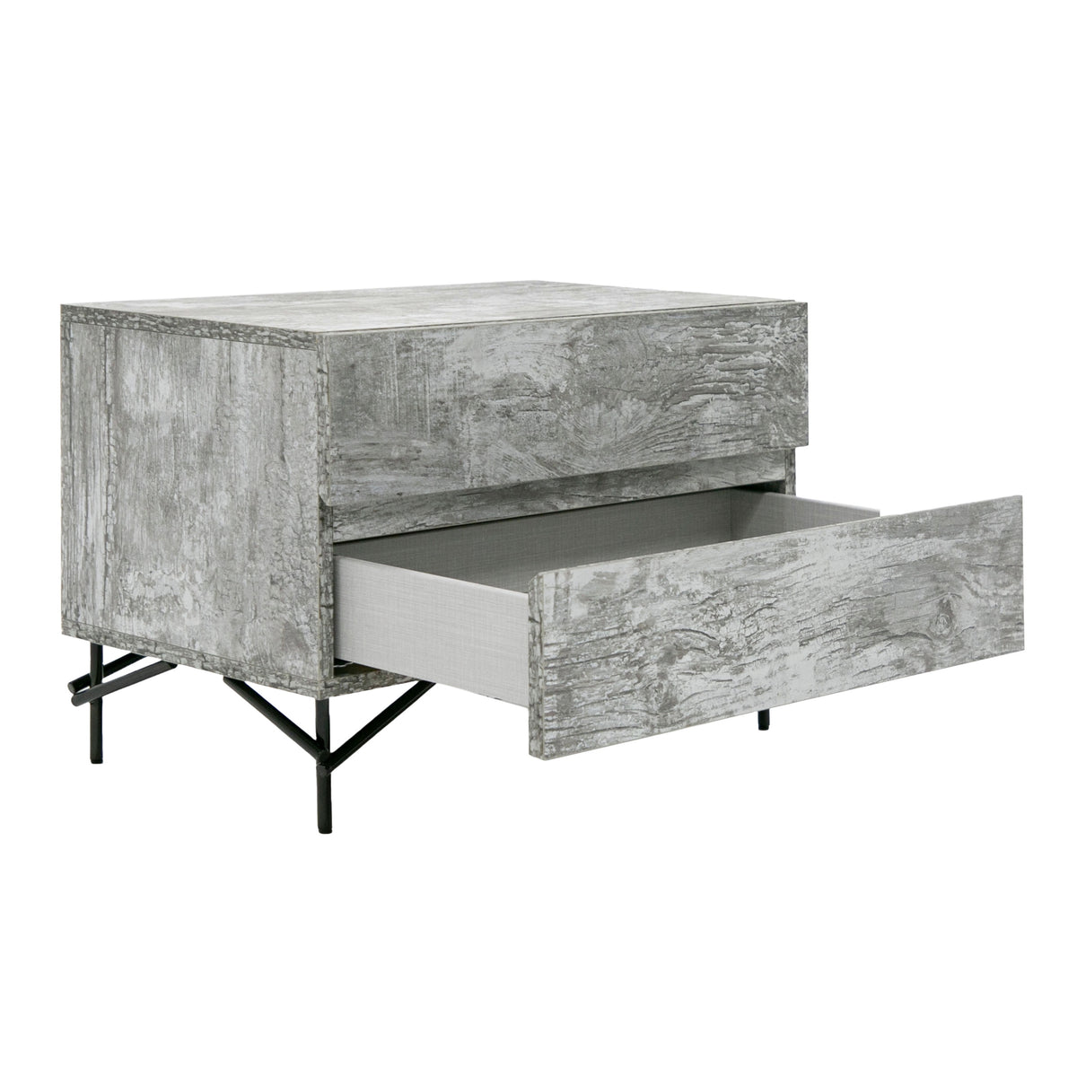 Aria - Italian Modern Multi Grey with texture Nightstand