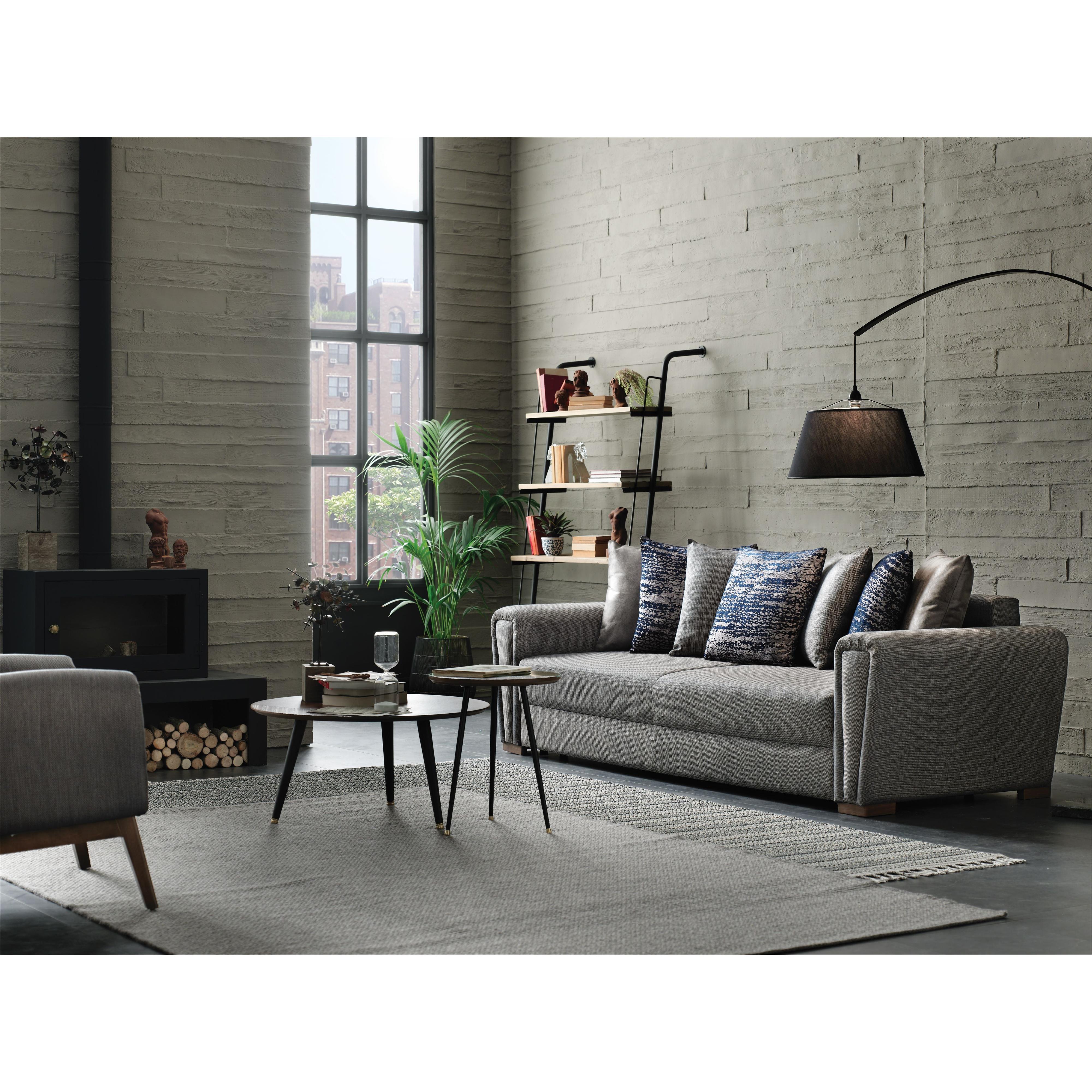 Enza Home Sleepers Sofabeds Brera 3-Seater Sofa Bed with Storage - Brown/Blue IMAGE 8