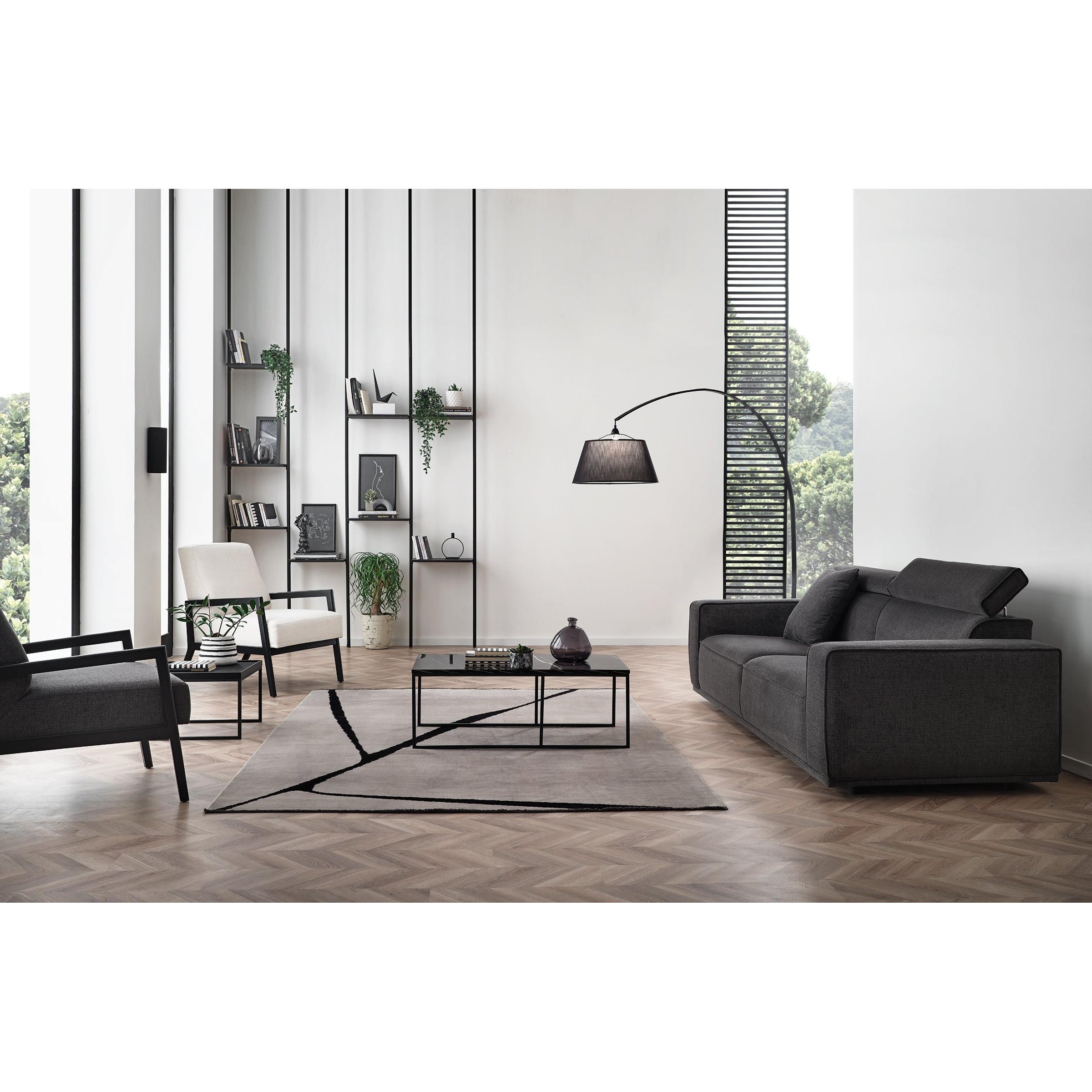 Enza Home Sofas Stationary Milos 3-Seater Sofa - Black IMAGE 5