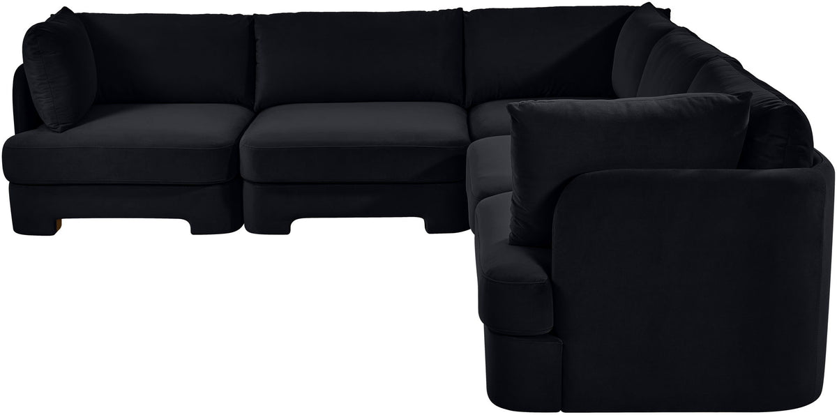 Hammond - Velvet Performance Fabric Upholstered 5 Piece Corner Sectional