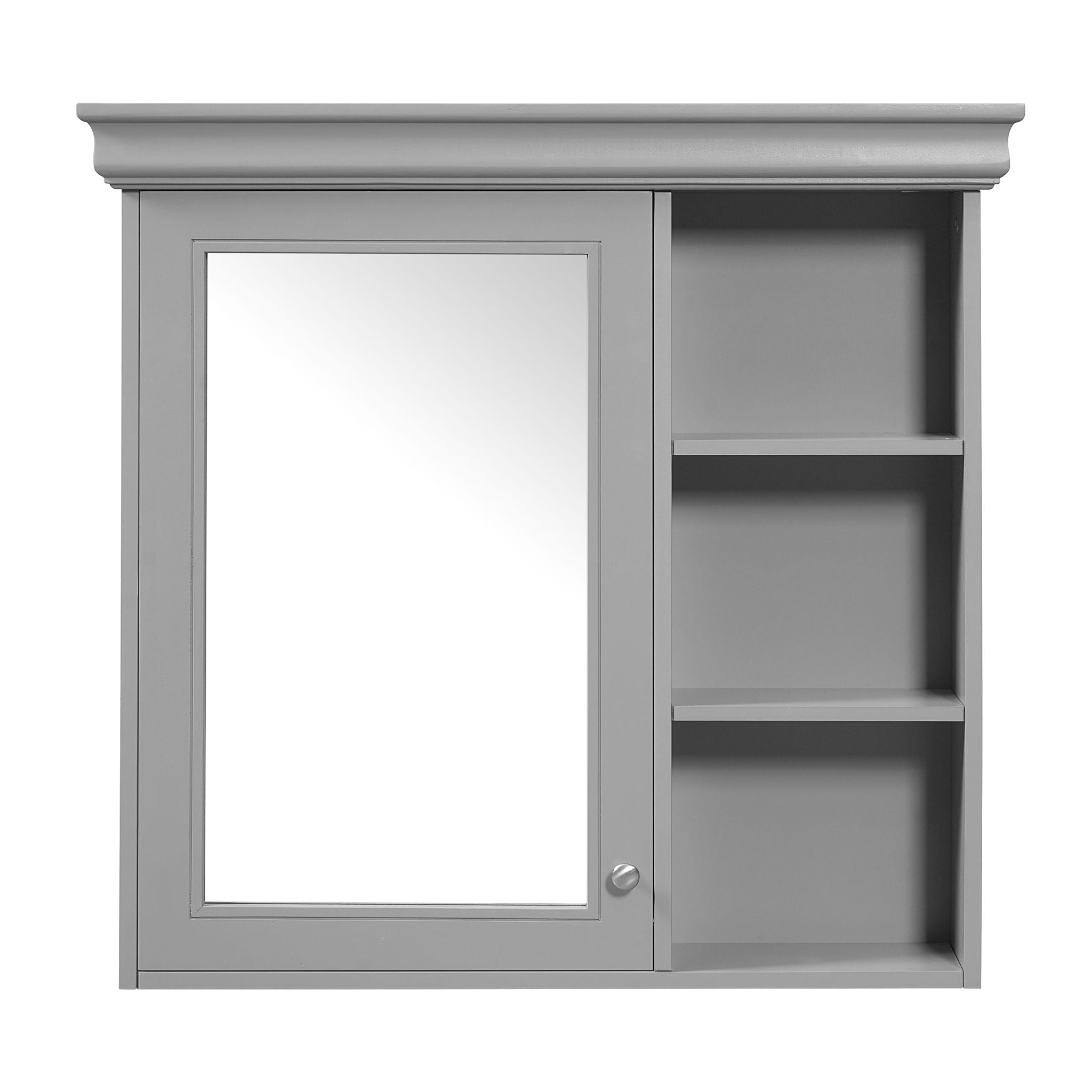 Wall Mounted Bathroom Medicine Cabinet With Mirror And Adjustable Storage With Soft Close Hinges