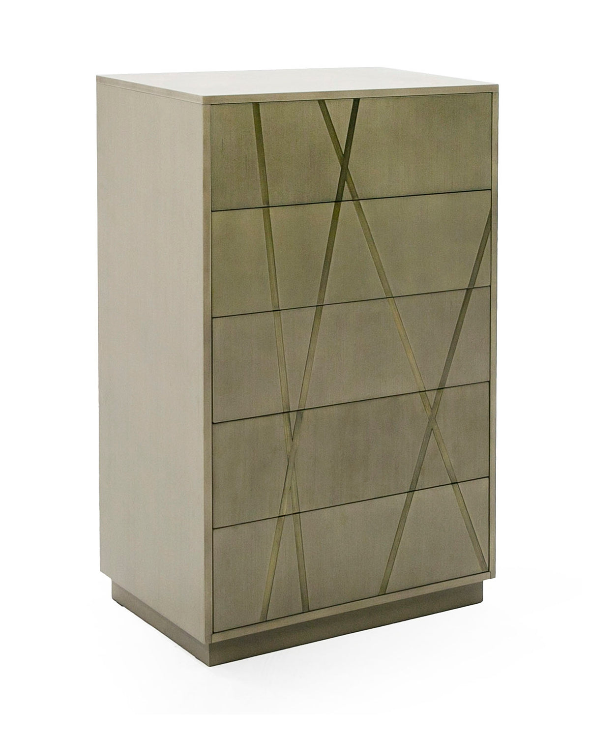 Nixa - Modern Wide Birch + Brushed Bronze Chest