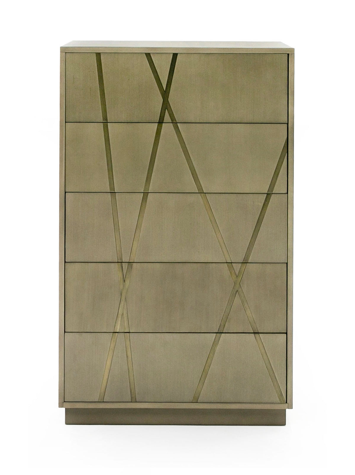 Nixa - Modern Wide Birch + Brushed Bronze Chest