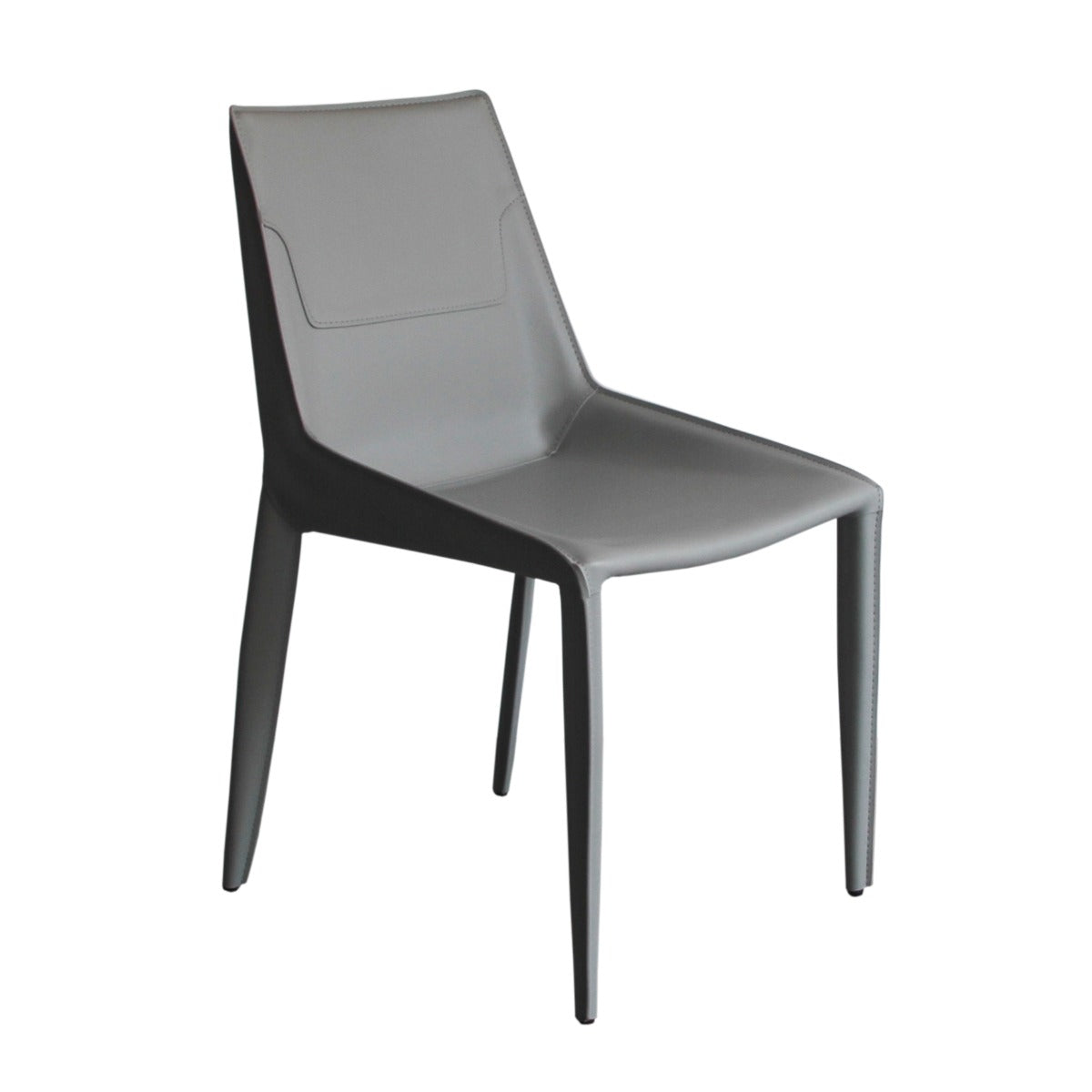 Halo - Modern Light Grey Saddle Leather Dining Chair (Set of 2)