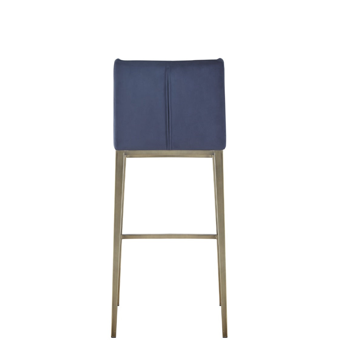 Mimi - Contemporary Blue Velvet + Brass Counter Stool (Set of 2)