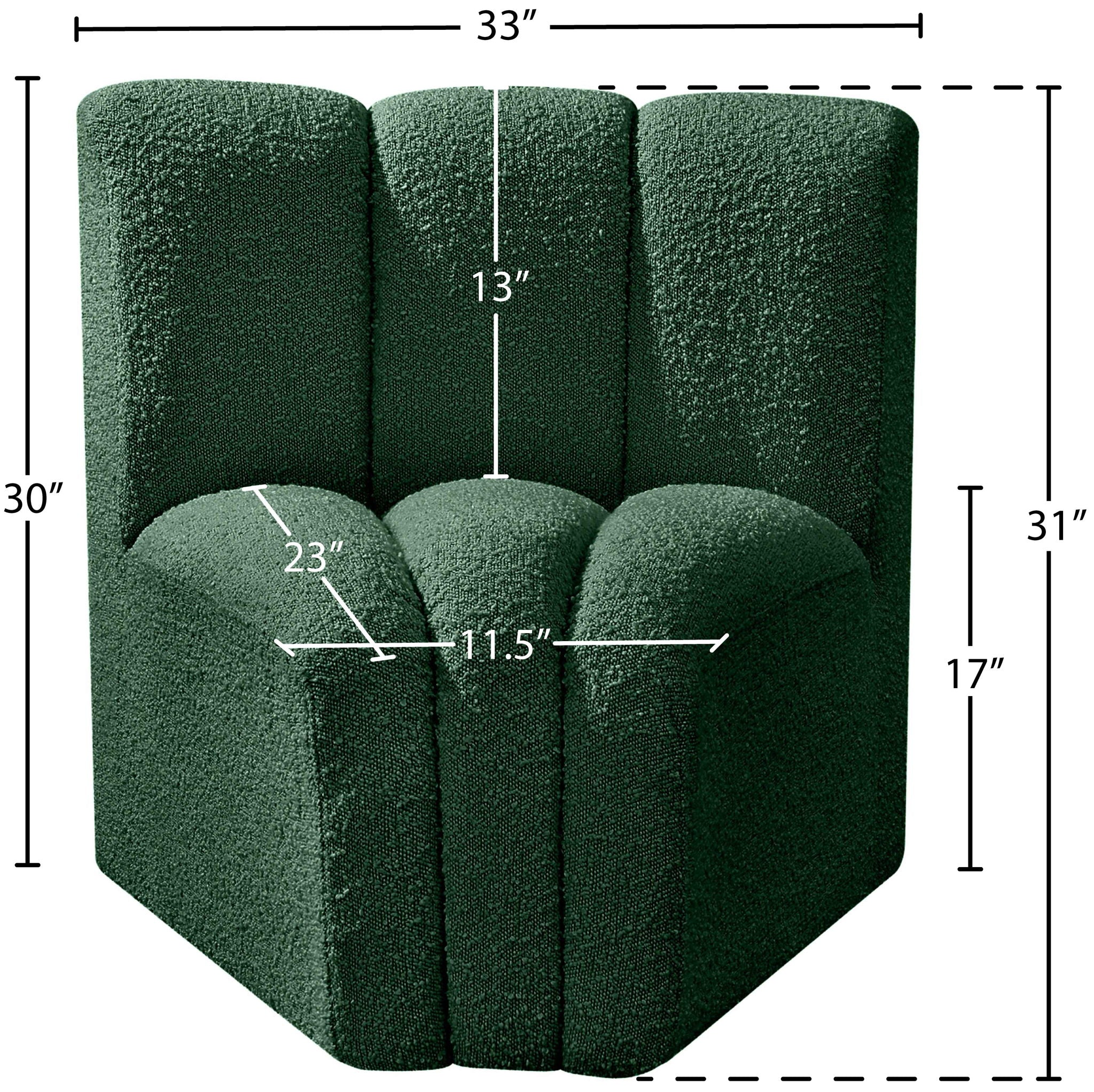 Arc - Boucle Fabric Curved Corner Chair