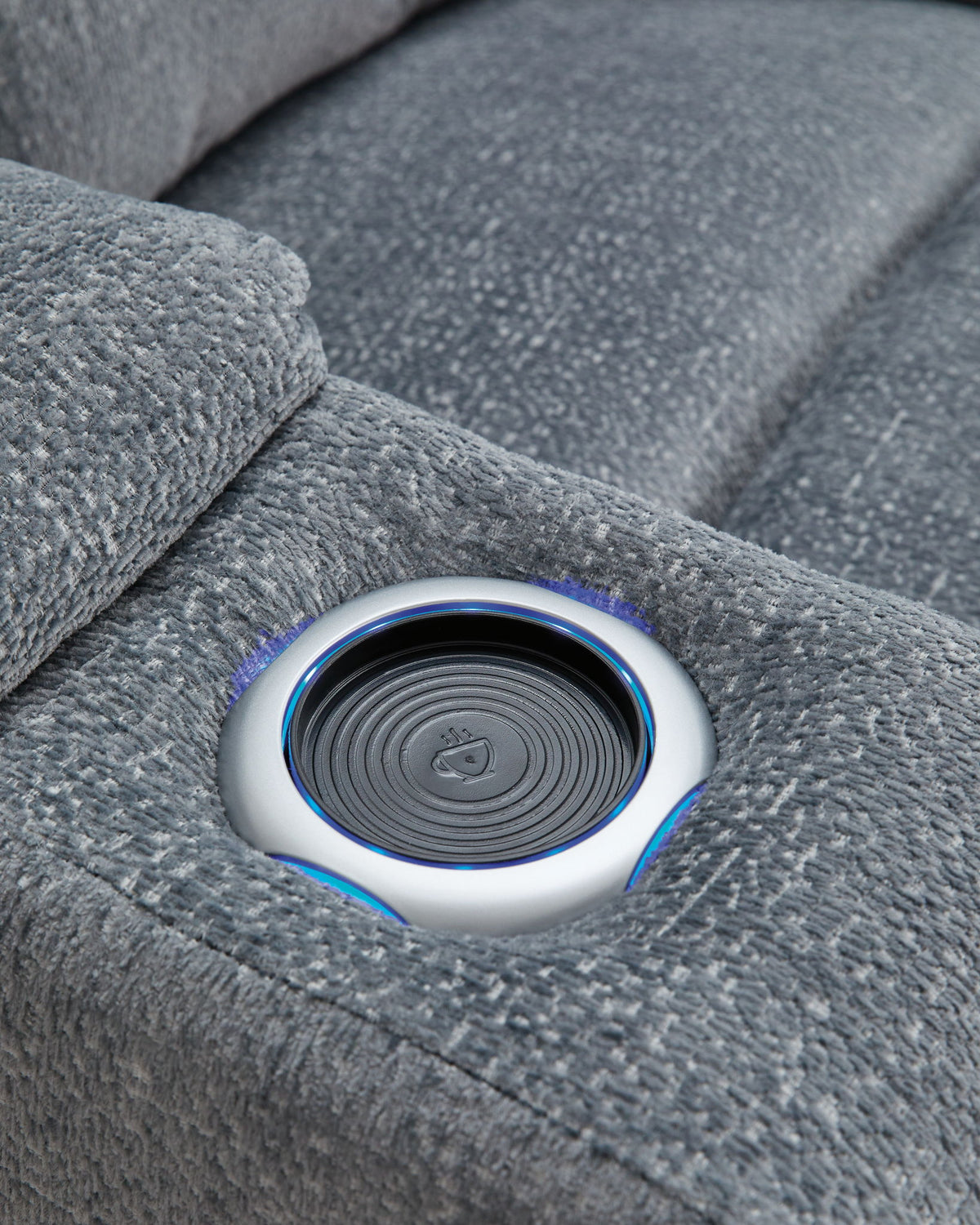 Studio Cave - Power Reclining Loveseat with Console - Steel