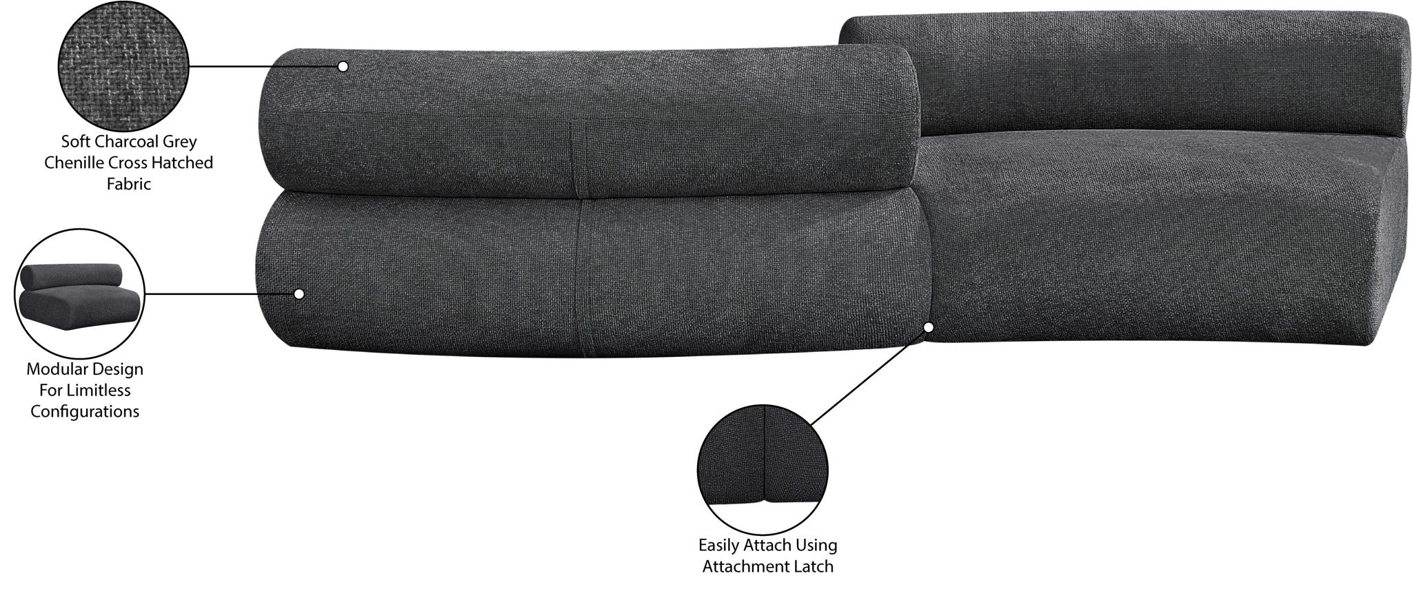 Bale - 2 Piece Curved Modular Sofa