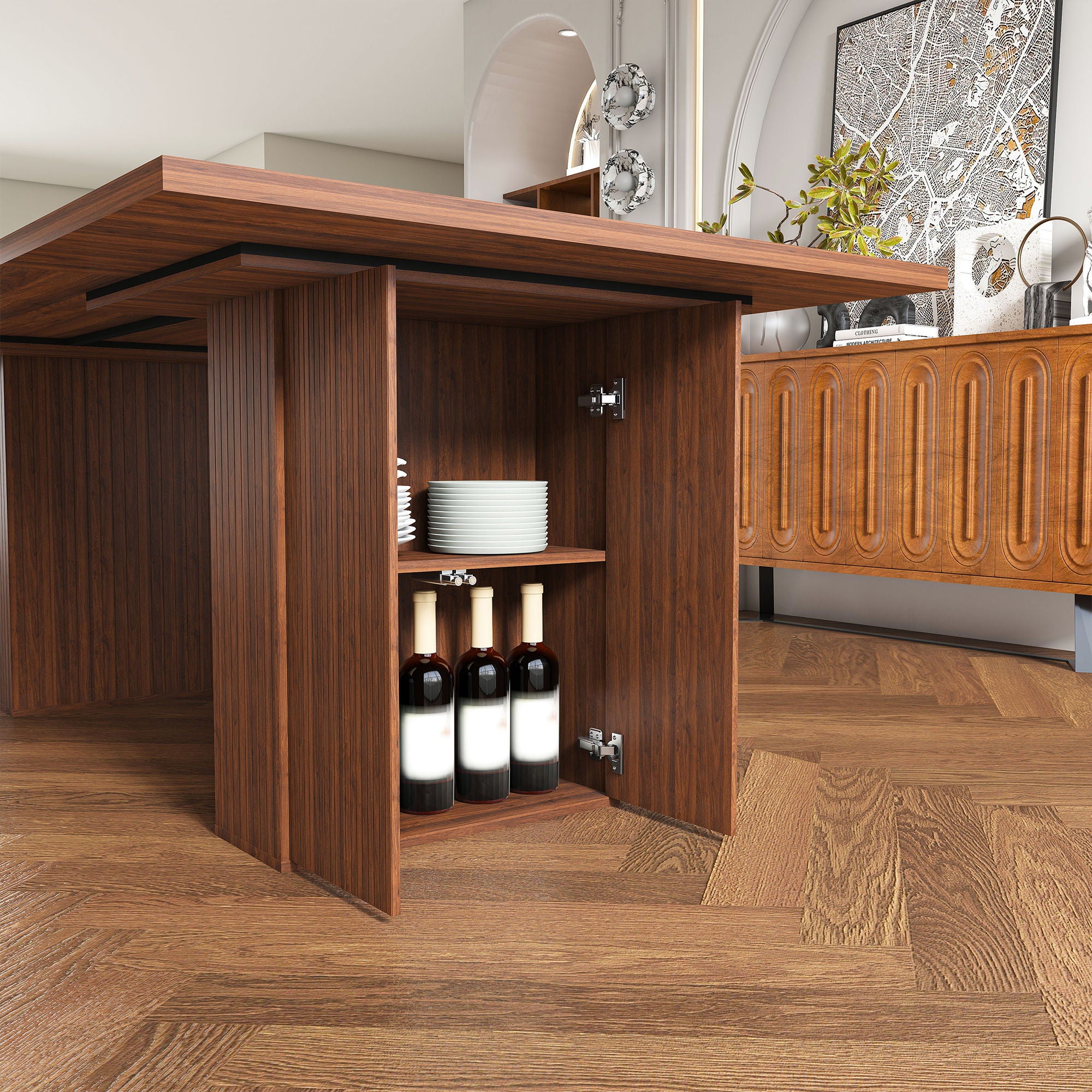 Dining Table With Storage Base For Kitchen