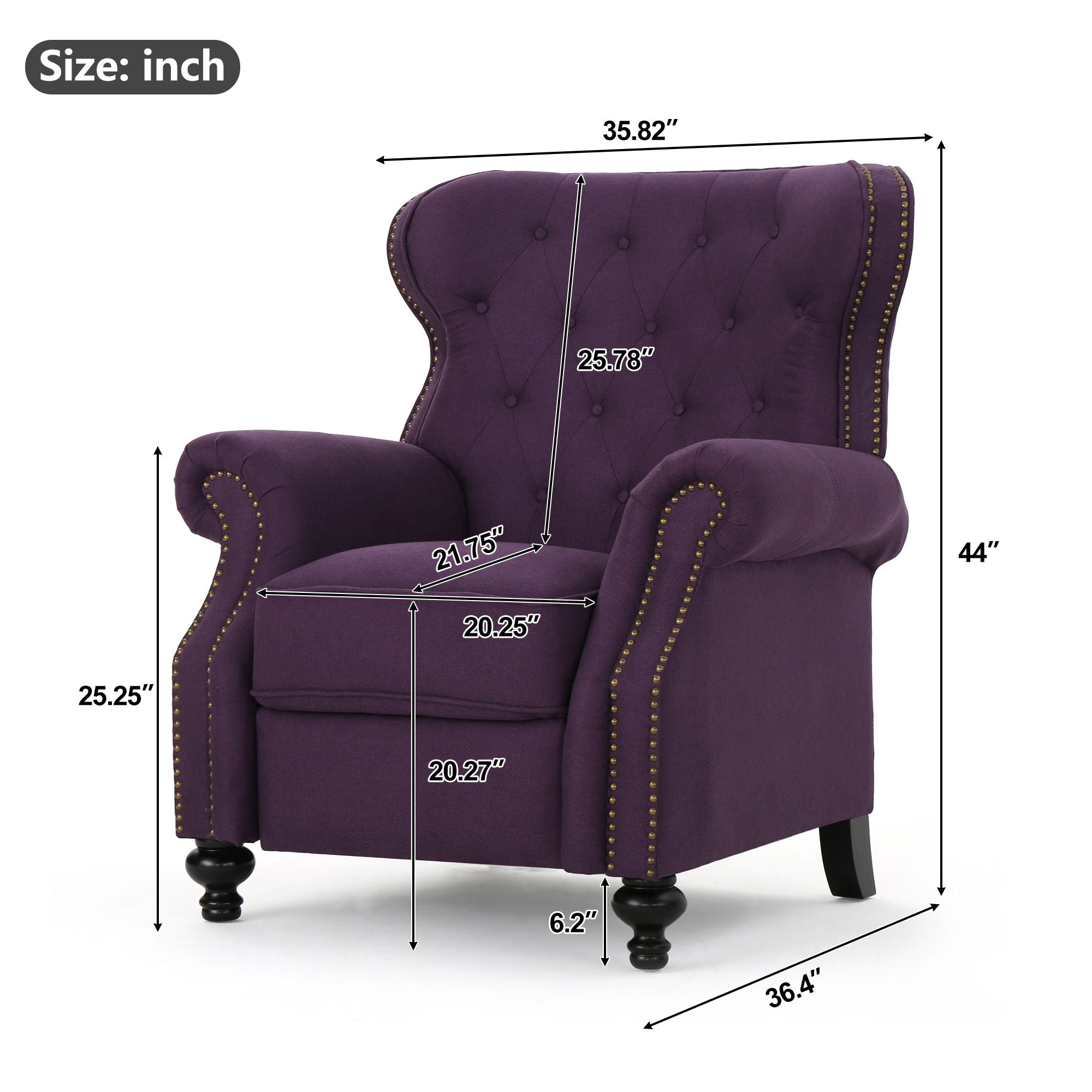 Modern Manual Push Back Recliner Chair
