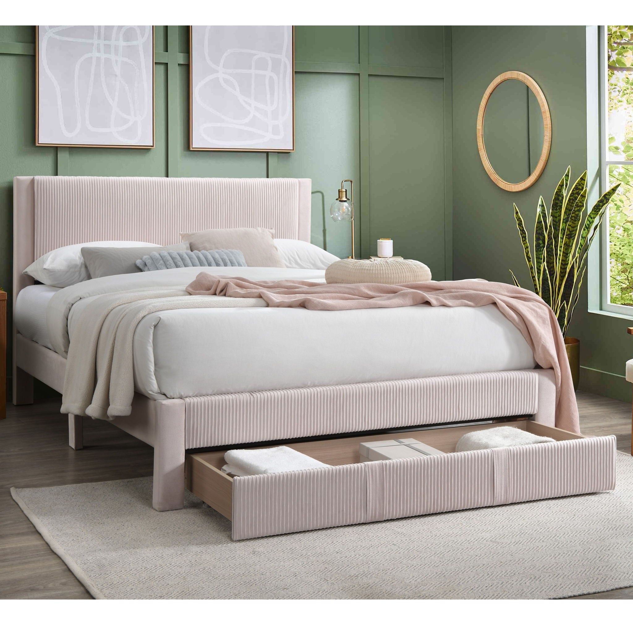 Contemporary Bed & Storage Drawer