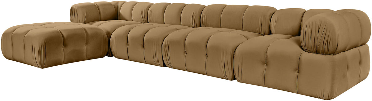 Orin - Fabric Velvet 5 Piece Modular Sectional