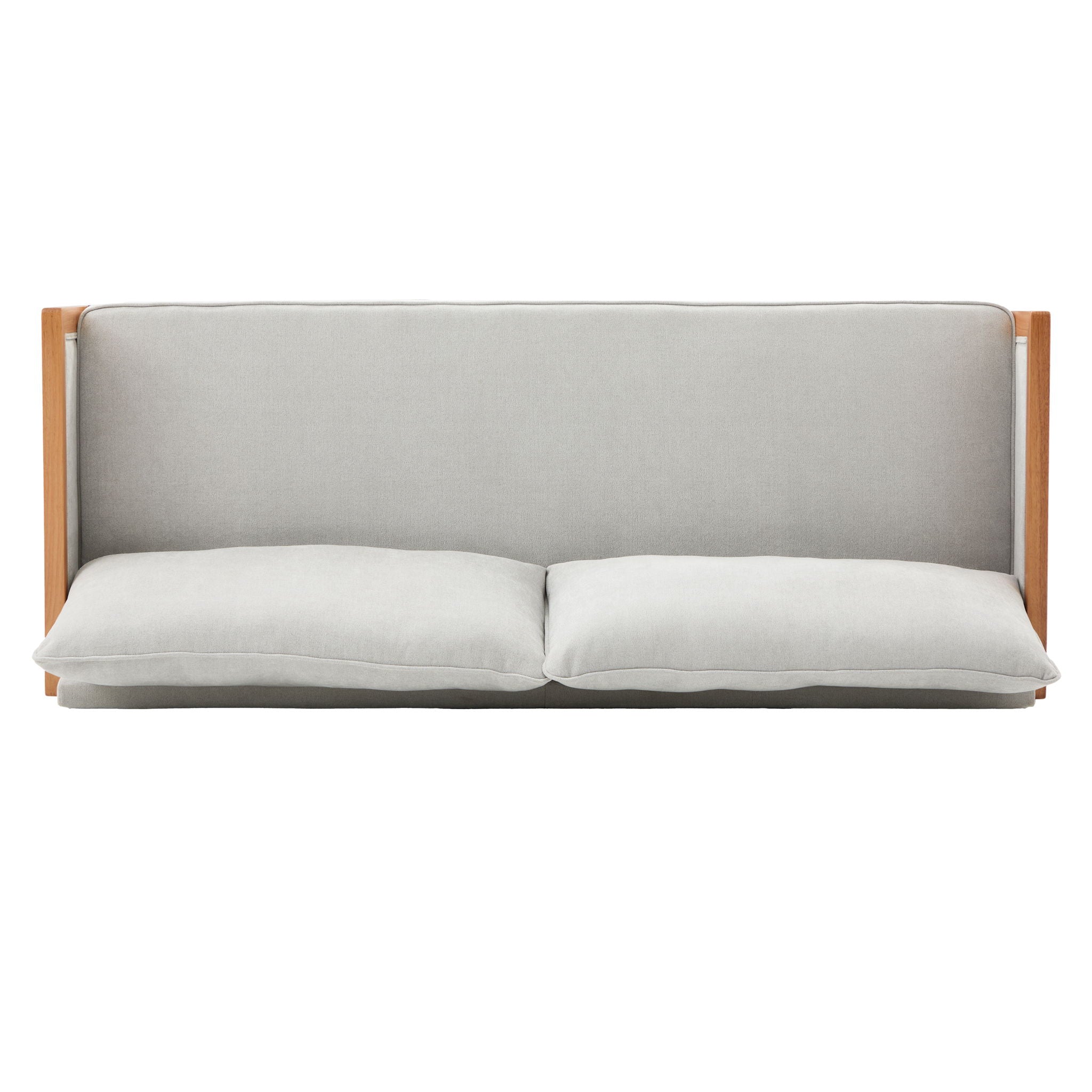 Modern 3 Seater Sofa With Wood Armrests