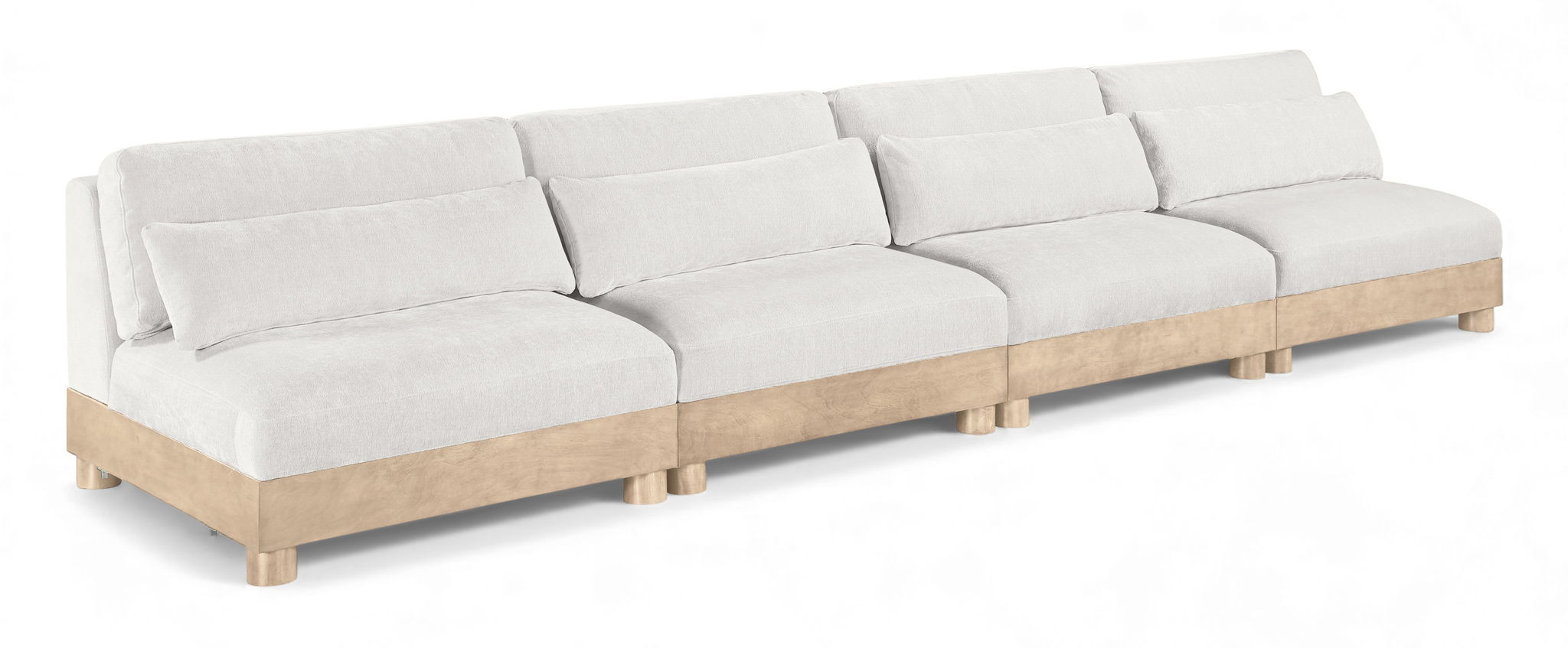 Turin - Chenille Fabric Upholstered Modular Sectional - White