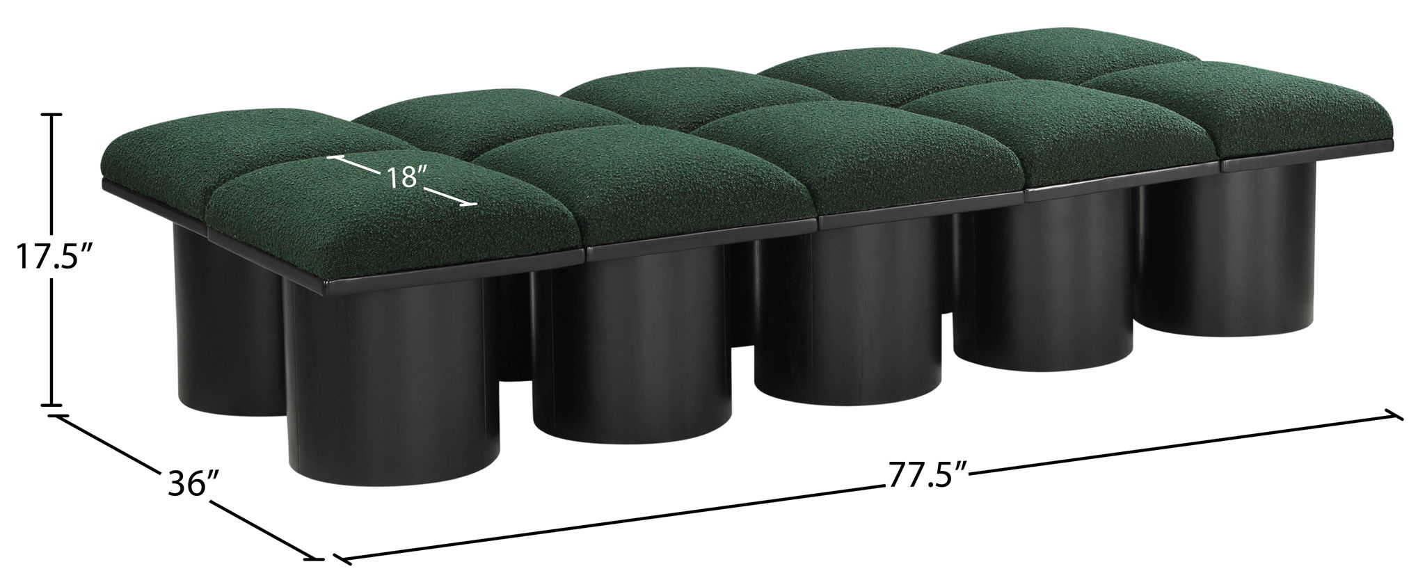 Pavilion - 10 Piece Modular Bench With Black Base