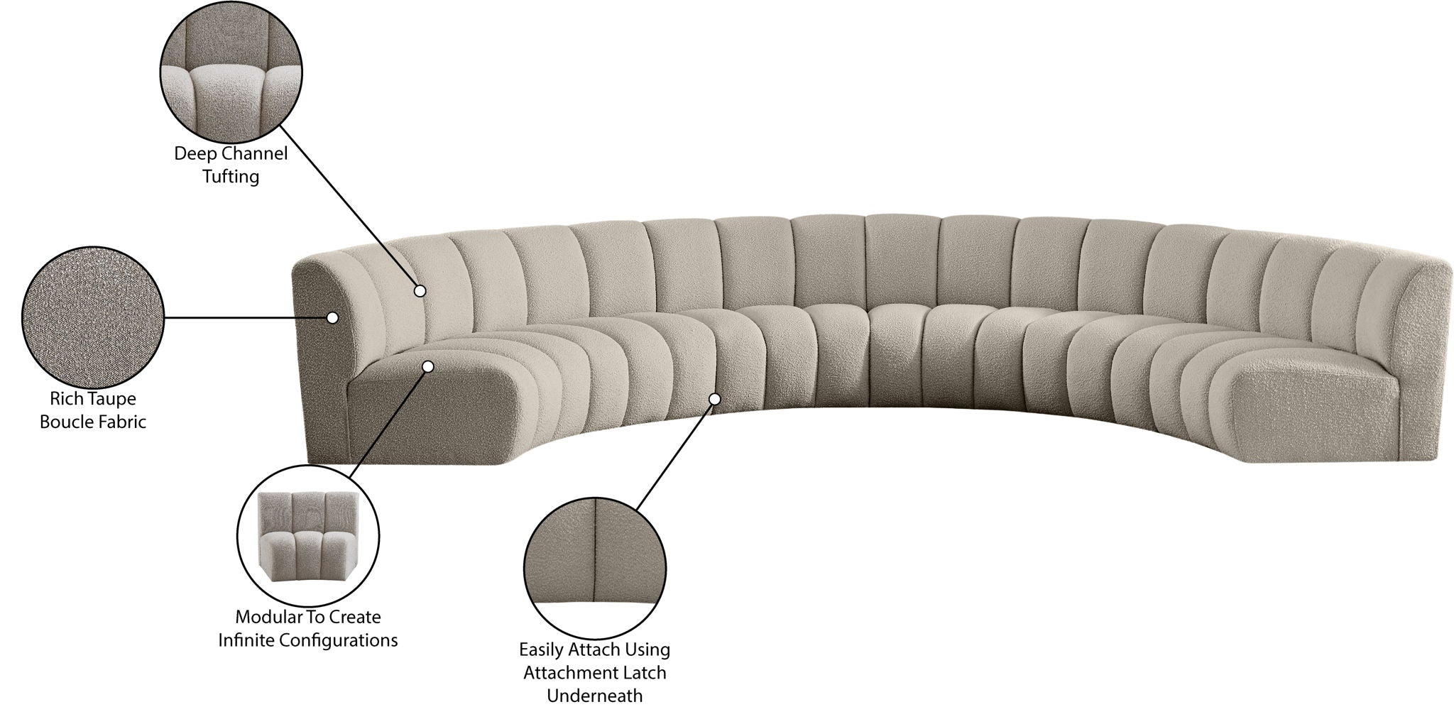 Infinity - 6 Piece Boucle Modular Sectional