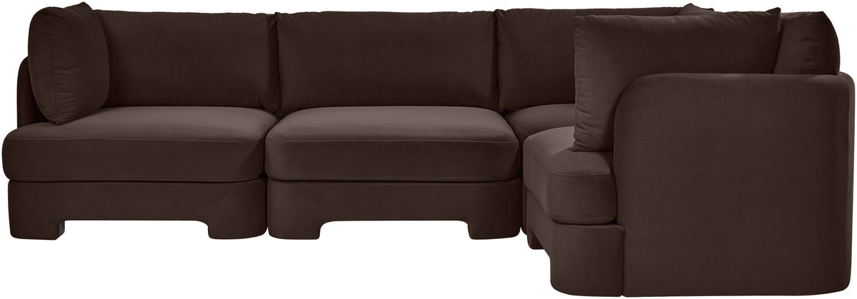 Hammond - Velvet Performance Fabric Upholstered 4 Piece Sectional