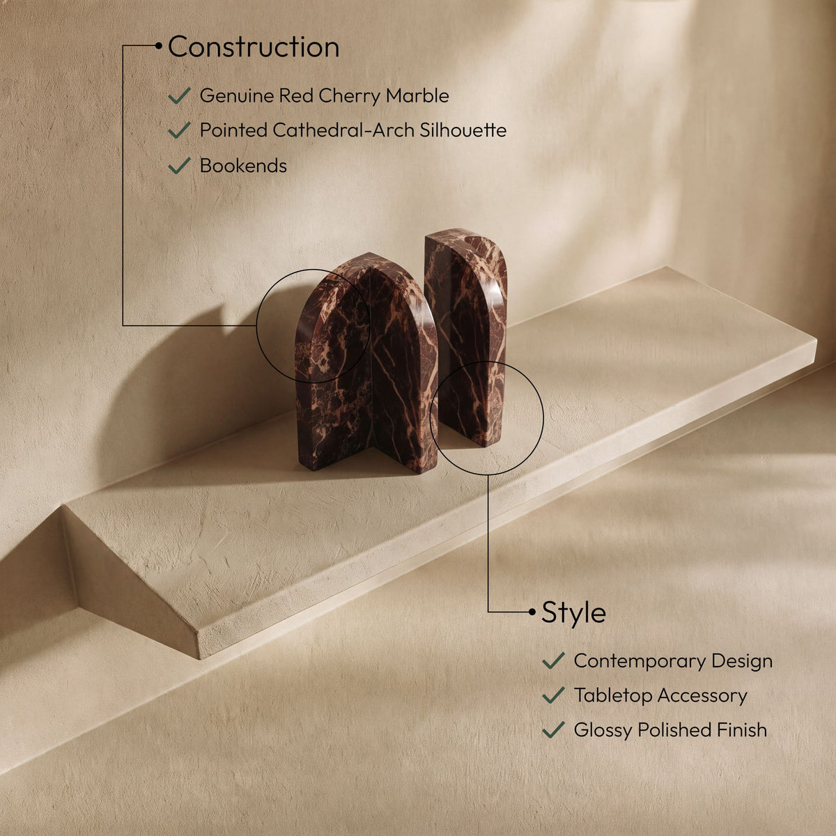 Dufresne - Genuine Marble Bookend