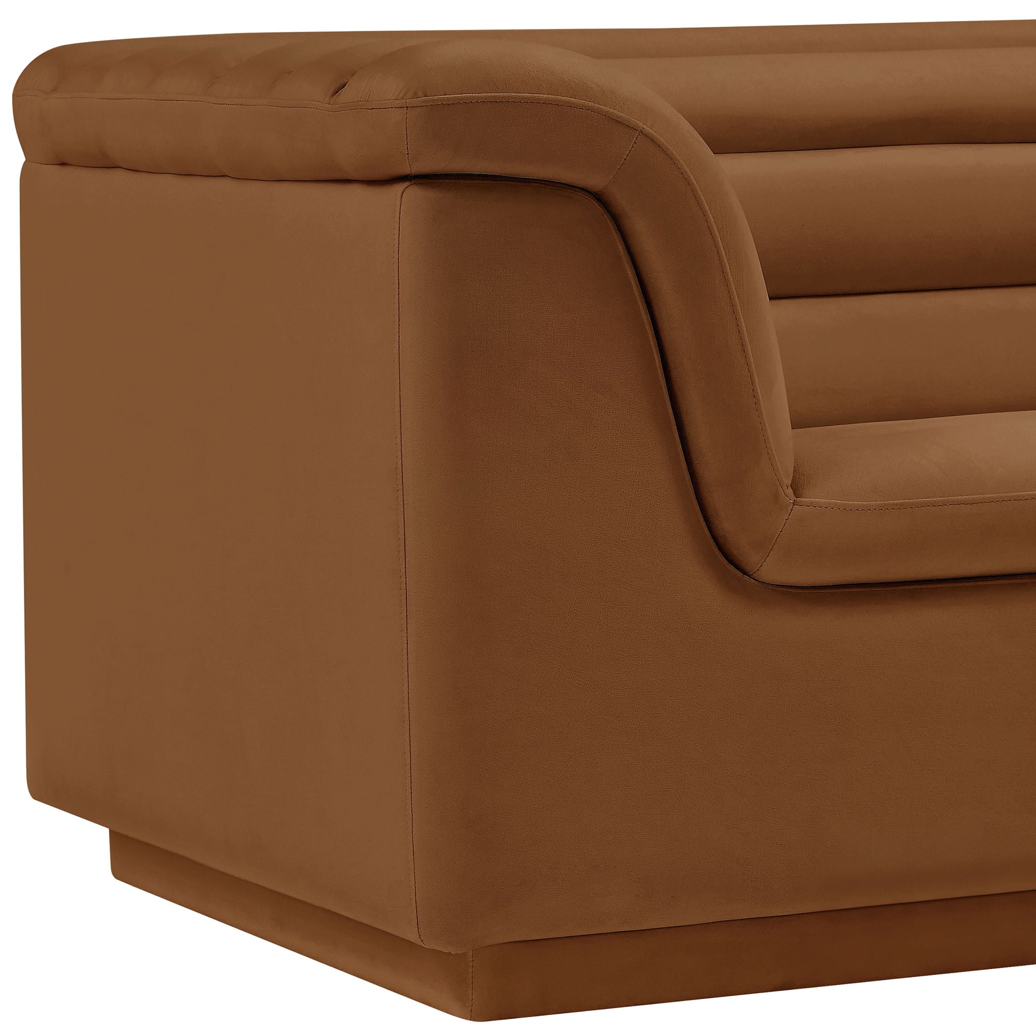 Cascade - Velvet Chair - Saddle