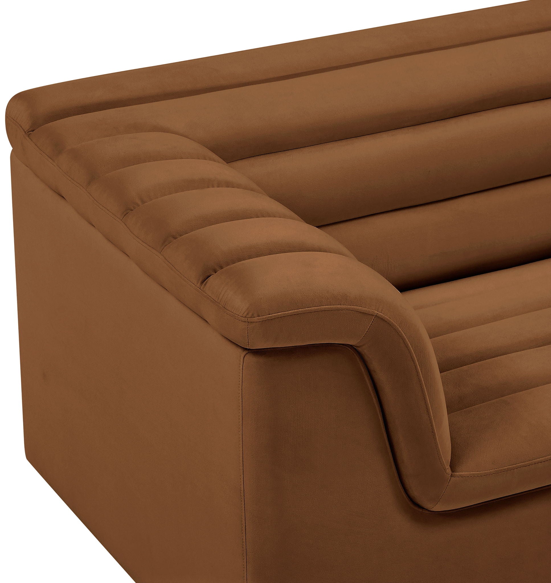 Cascade - Velvet Chair - Saddle