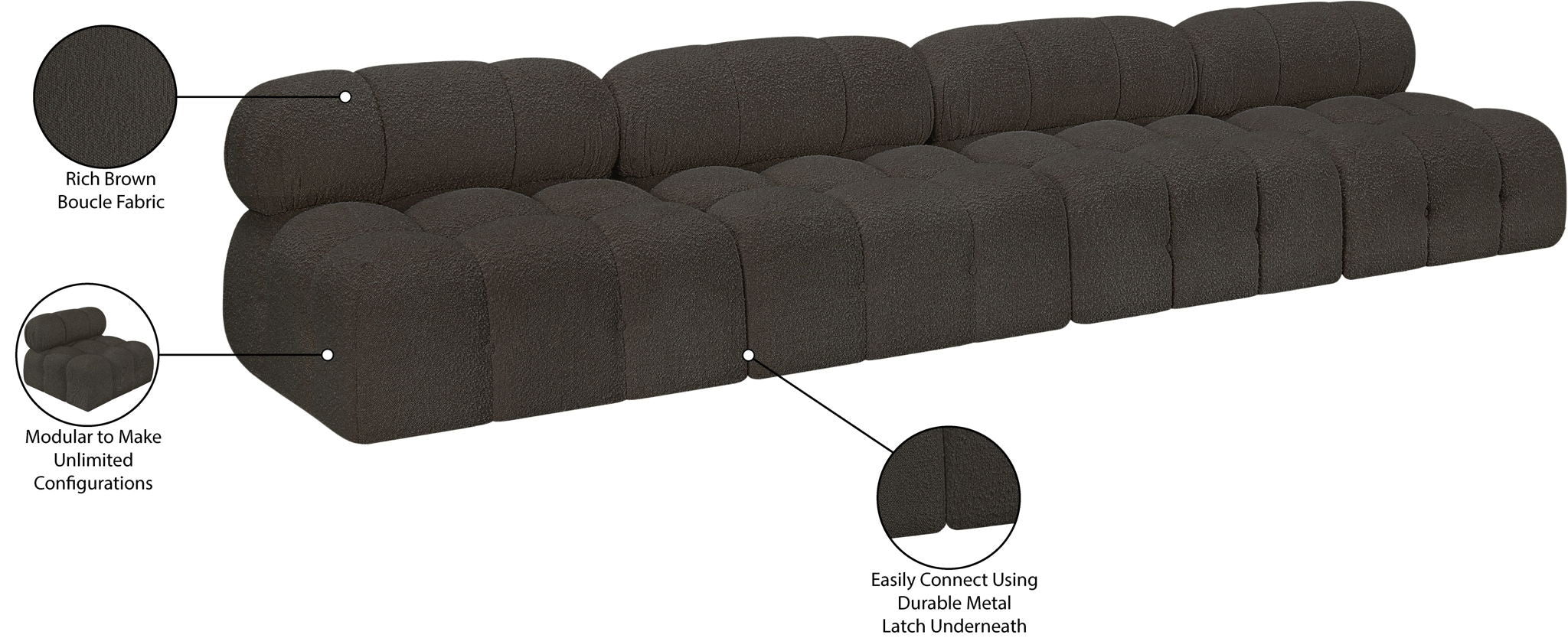 Ames - 4 Seat Modular Armless Sofa
