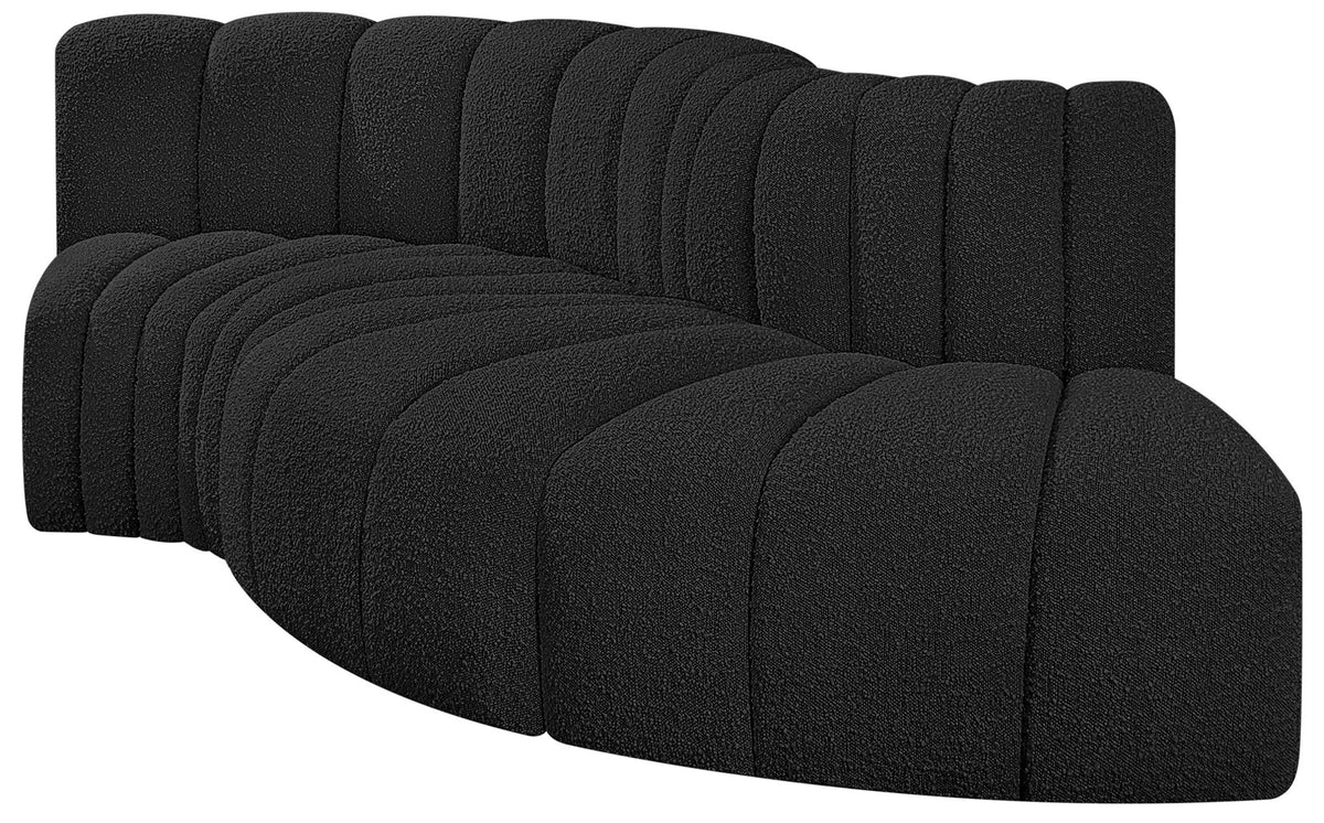 Arc - Boucle Fabric 4 Piece L-Shaped Modular Sofa