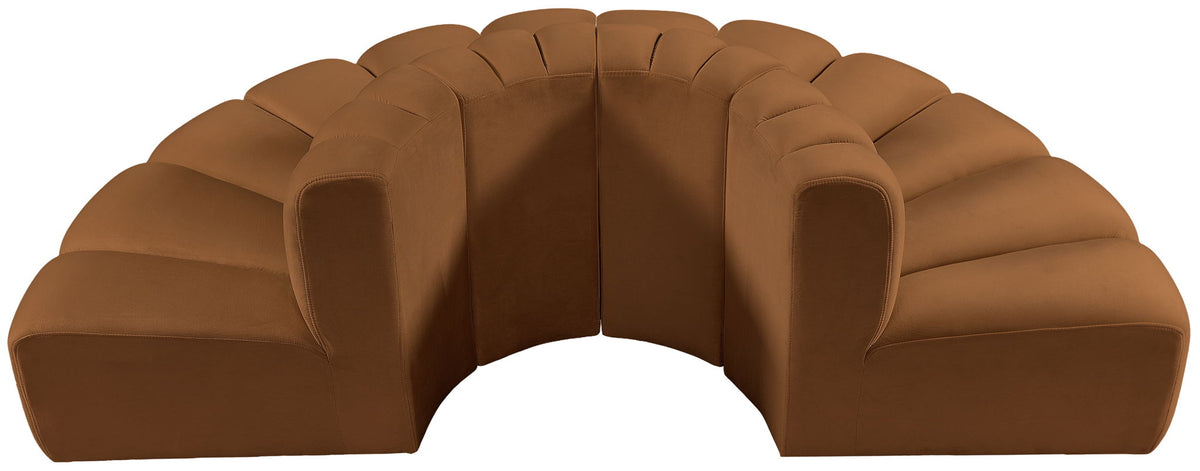 Arc - Velvet 4 Piece Modular Sofa - Saddle