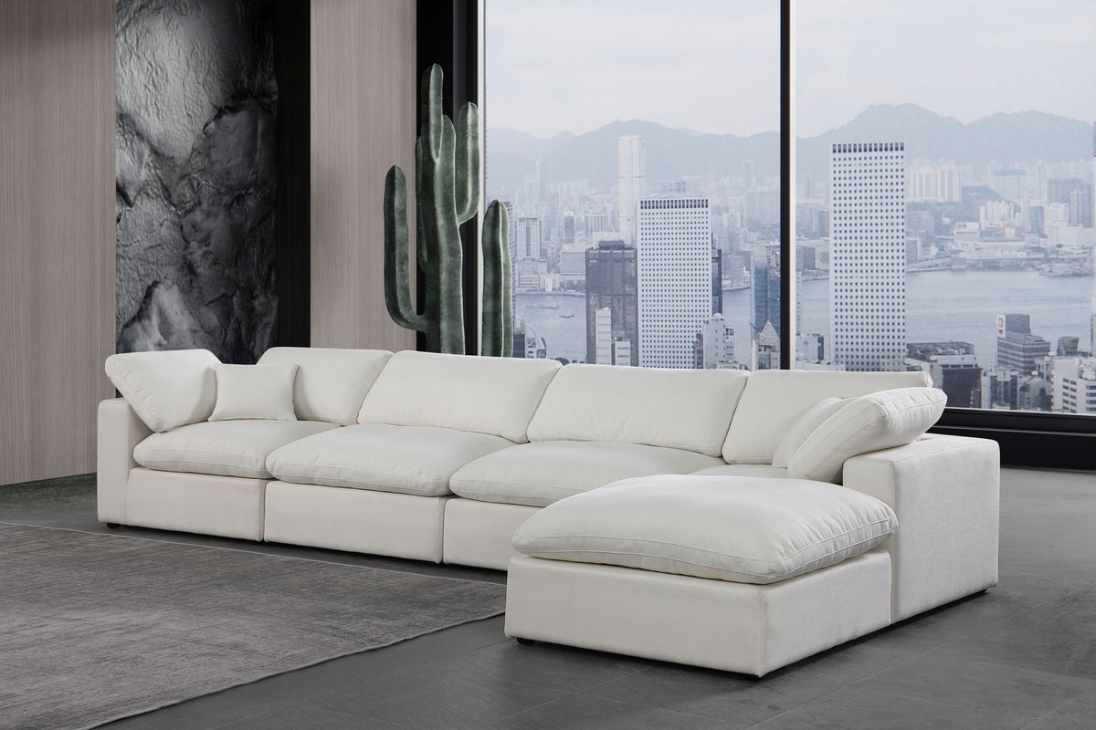 Comfy - 5 Piece Linen Modular Sectional With Chaise