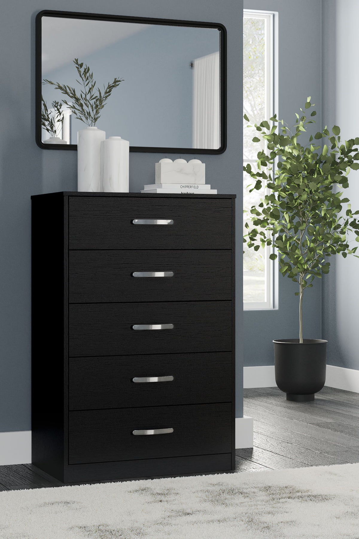Finch - Five Drawer Chest - 46" Height - Black