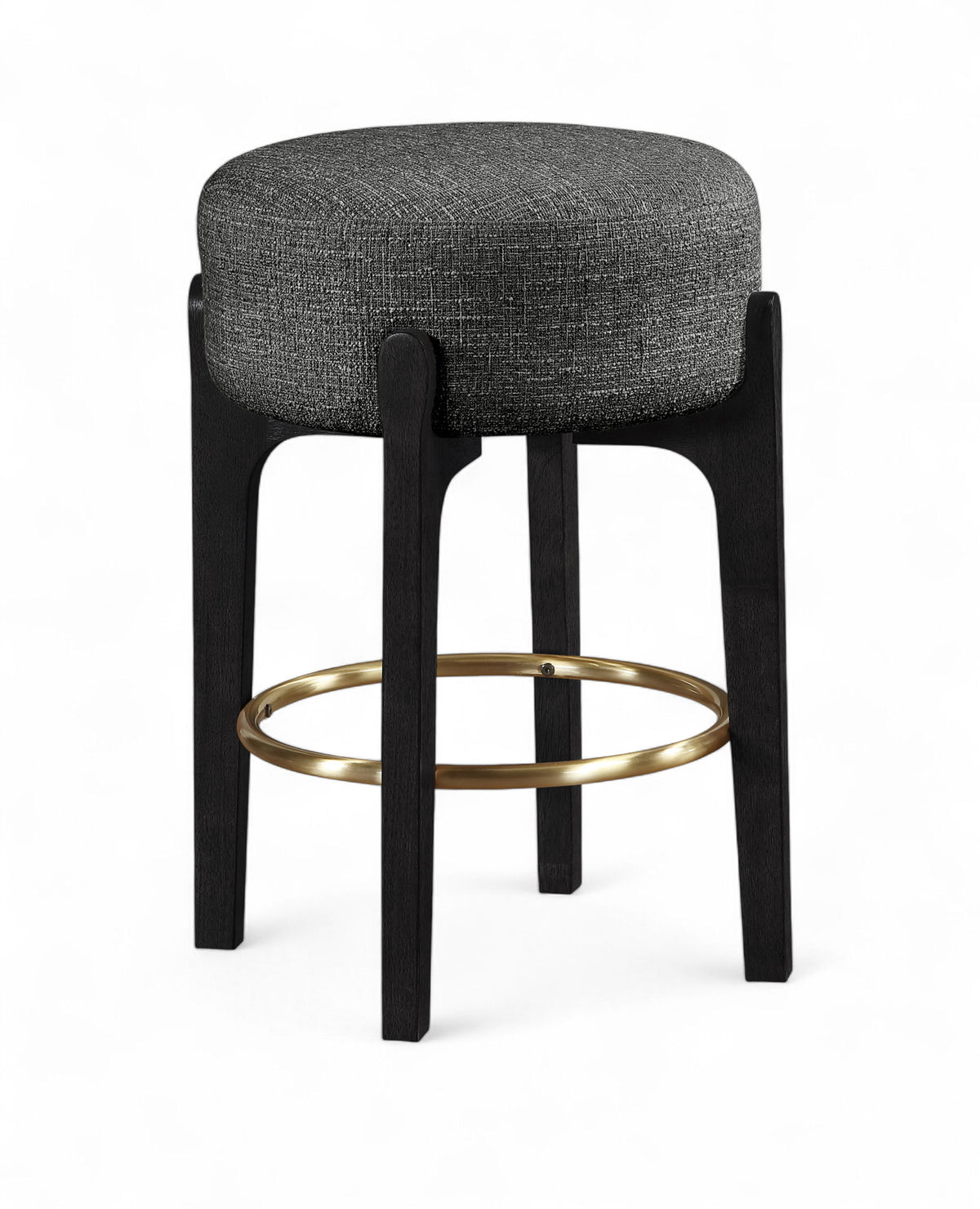 Torino - Backless Counter Stool With Brushed Black Base (Set of 2)