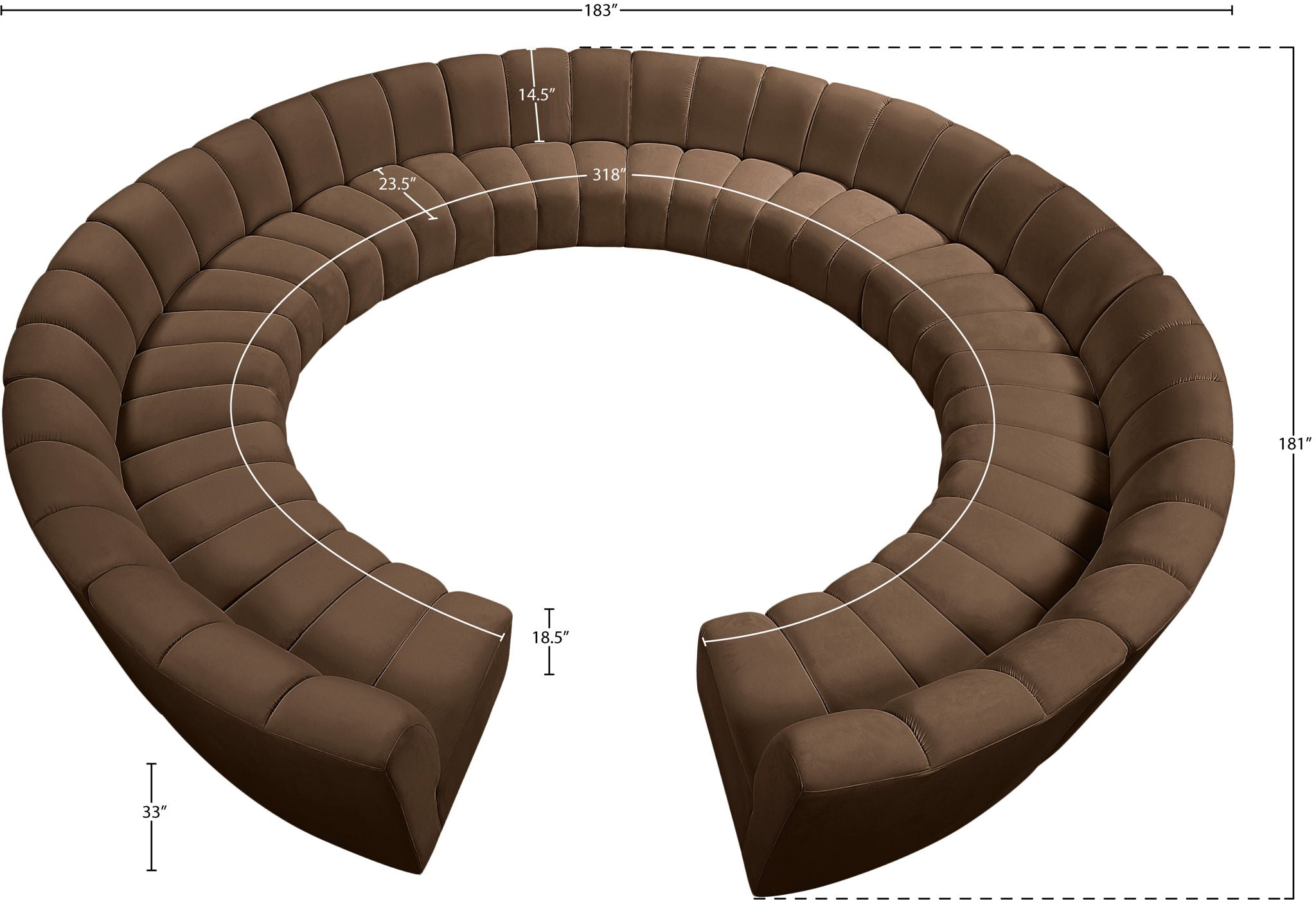 Infinity - 12 Piece Velvet Modular Sectional