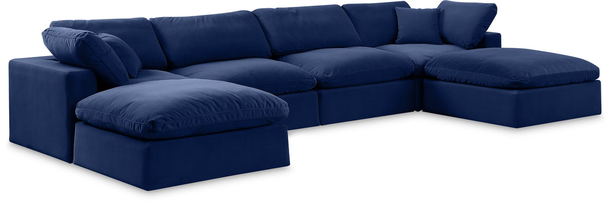 Comfy - 6 Piece Velvet Modular Double Chaise Sectional